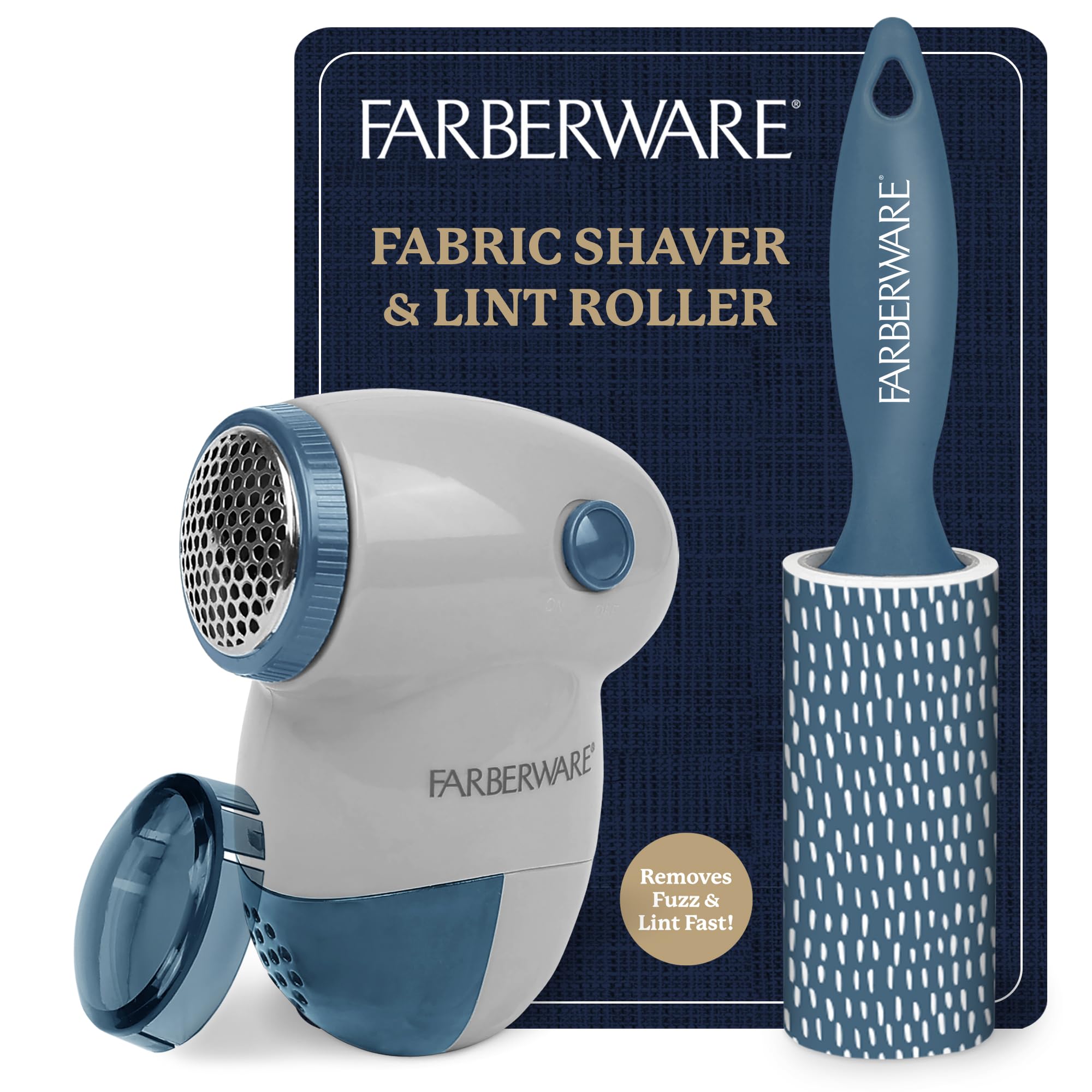 Farberware Fabric Shaver &amp; Lint Roller Set, Small, Portable