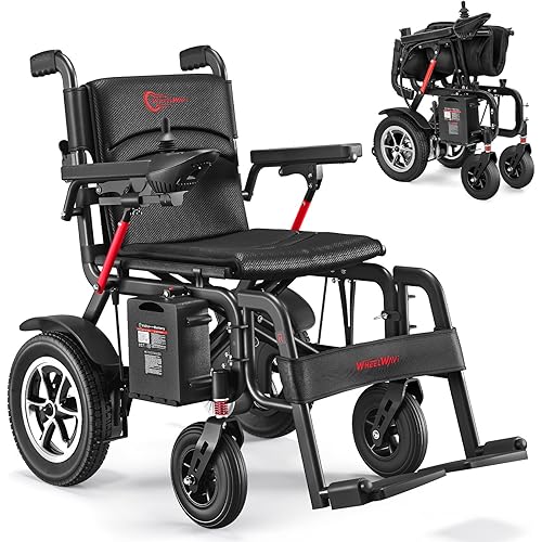 Electric Wheelchairs for Adults, Lightweight Foldable Power Wheelchair with 15 Miles Long Travel Range, 500W Dual Motors Power Chair, All Terrain Motorized Wheelchairs for Seniors Indoor/Outdoor