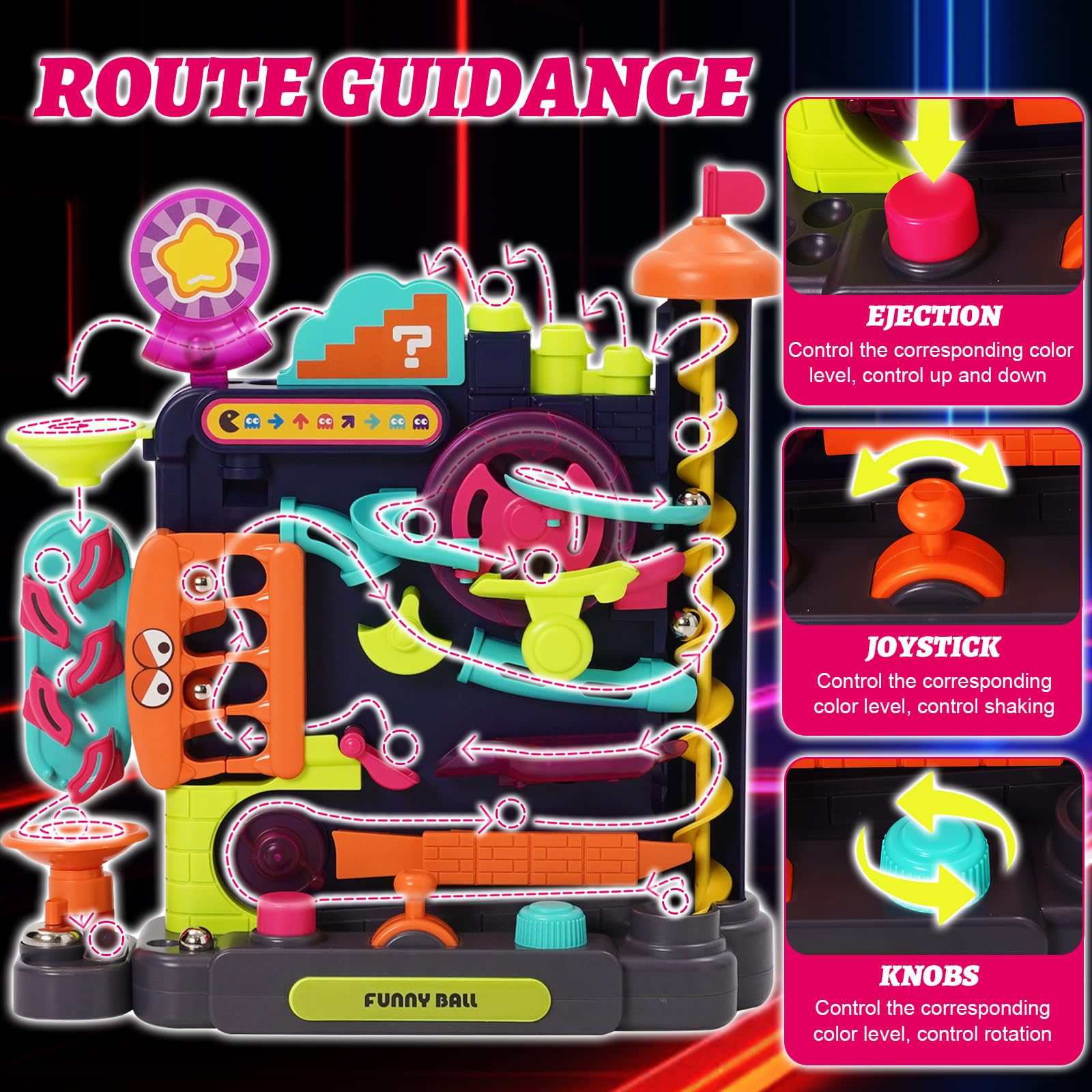 Vertical Obstacle Course Marble Run Toy,Hand-eye Coordination Puzzle Games,Kids Fine Motor Skills STEM Educational Learning Toys,Familiy Interactive Toys for Travel,Holidays Indoor Outdoor - Image 3