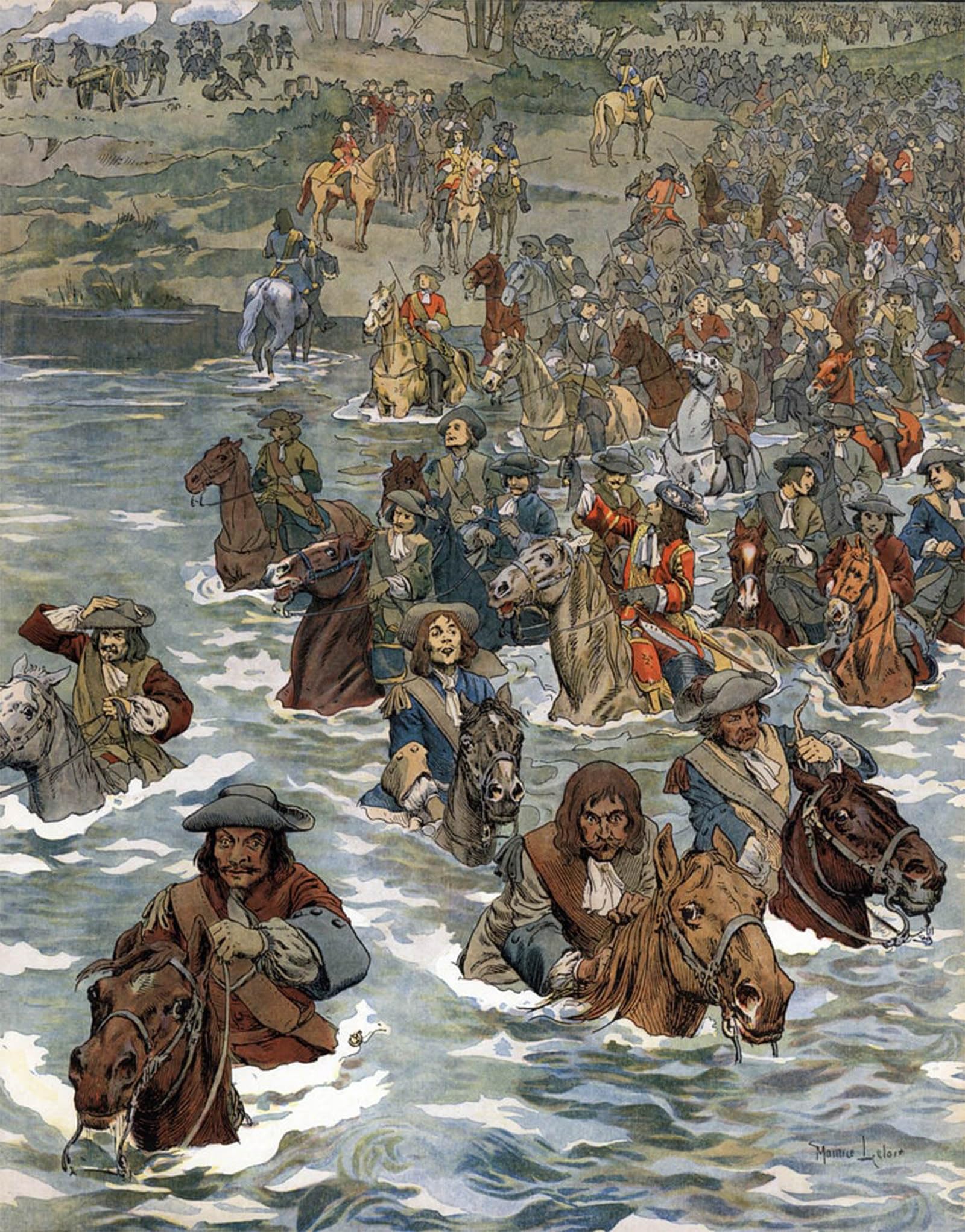 POSTERIIk Famous Print Pop Art Wall Art Graffiti the Passage of the Rhine by Maurice Leloir Art Prints for Home Decor 60x90cm