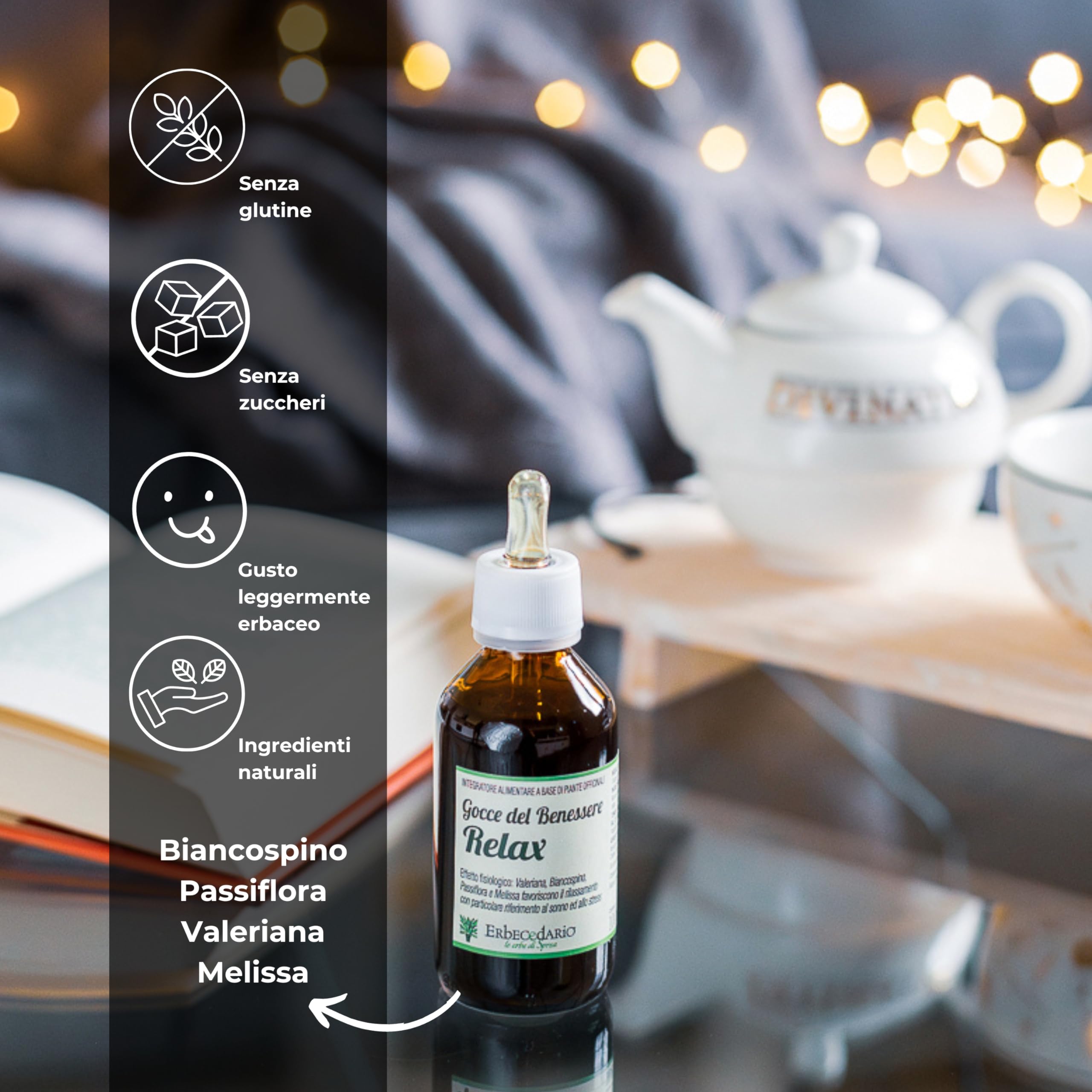 Gocce Del Benessere Relax con Valeriana e Biancospino, Integratore per dormire meglio Calmante e Rilassante, Gocce per dormire contro Agitazione, Nervosismo e Stress - Flacone 100ml