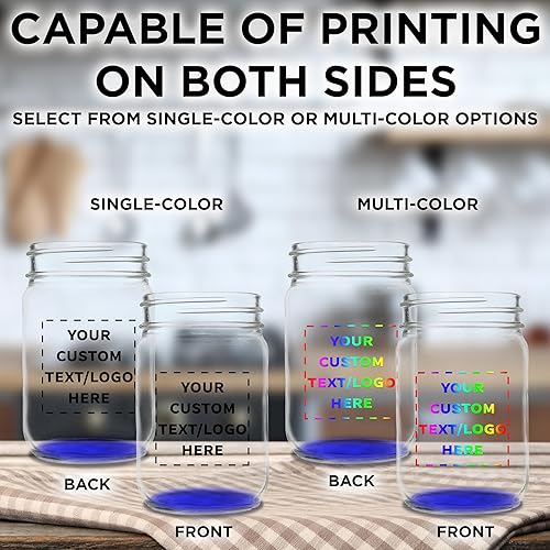 Miniatura 6 de DISCOUNT PROMOS Tarros de vidrio decorativos personalizados de 12 onzas, juego de 10, tarros de vidrio para avena durante la noche, dulces, frutas,