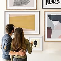 Vista 9 de Axeman Marco para póster de 18 x 24 pulgadas con paspartú para 16 x 20 pulgadas, marco de fotos de madera maciza de roble con vidrio templado, marco