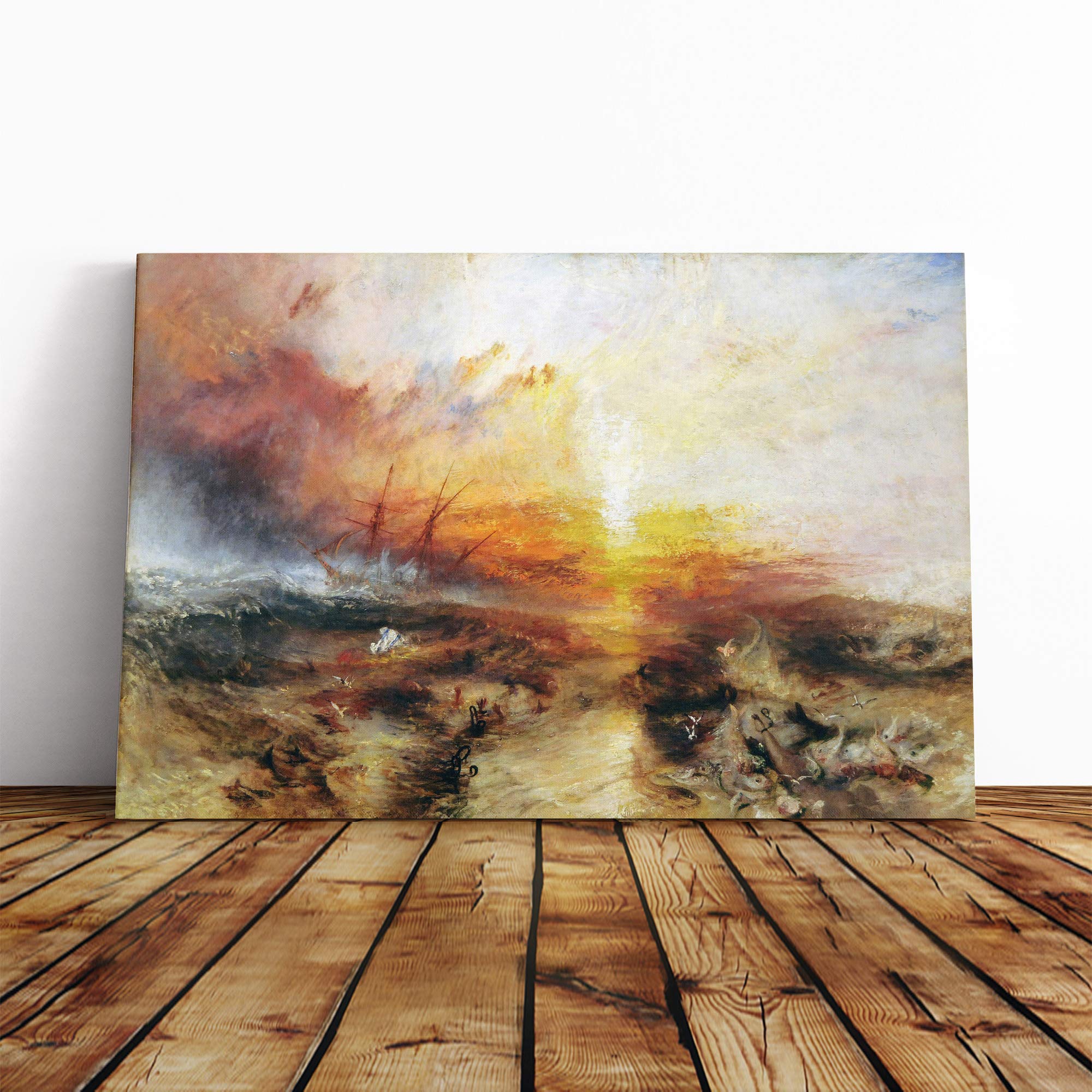 Joseph Mallord William Turner-Typhoon Coming Canvas Print | Gallery Wrapped 30mm Frame Wall Art | 30x20 inches | Ready to Hang | Contemporary Picture | Living Room Bedroom Lounge Office