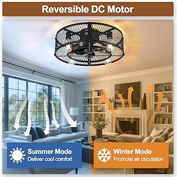 Depuley Flush Mount Ceiling Fan: 20 Inch Low Profile Ceiling