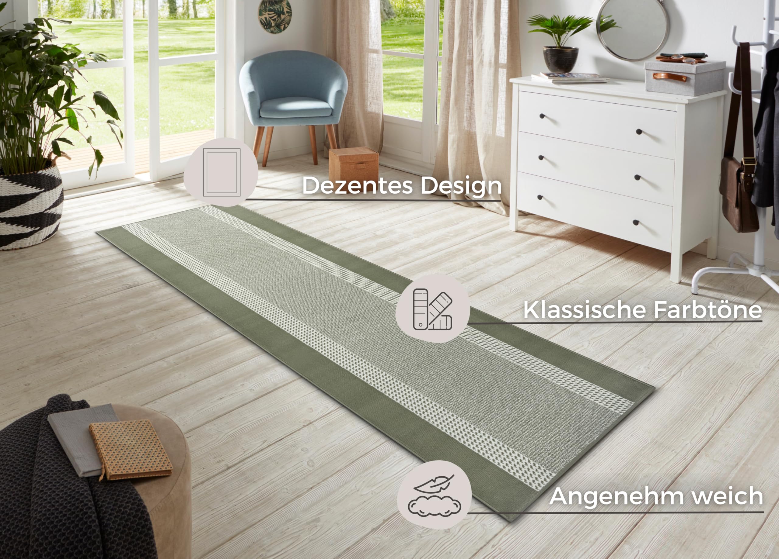 Hanse Home Tapijtloper Band 80 X 400 Cm - Tapijtloper Zacht Laagpolig Tapijt Modern Design Loper Voor Hal Slaapkamer Kinderkamer Badkamer Woonkamer Keuken Decoratiefant Ivoor