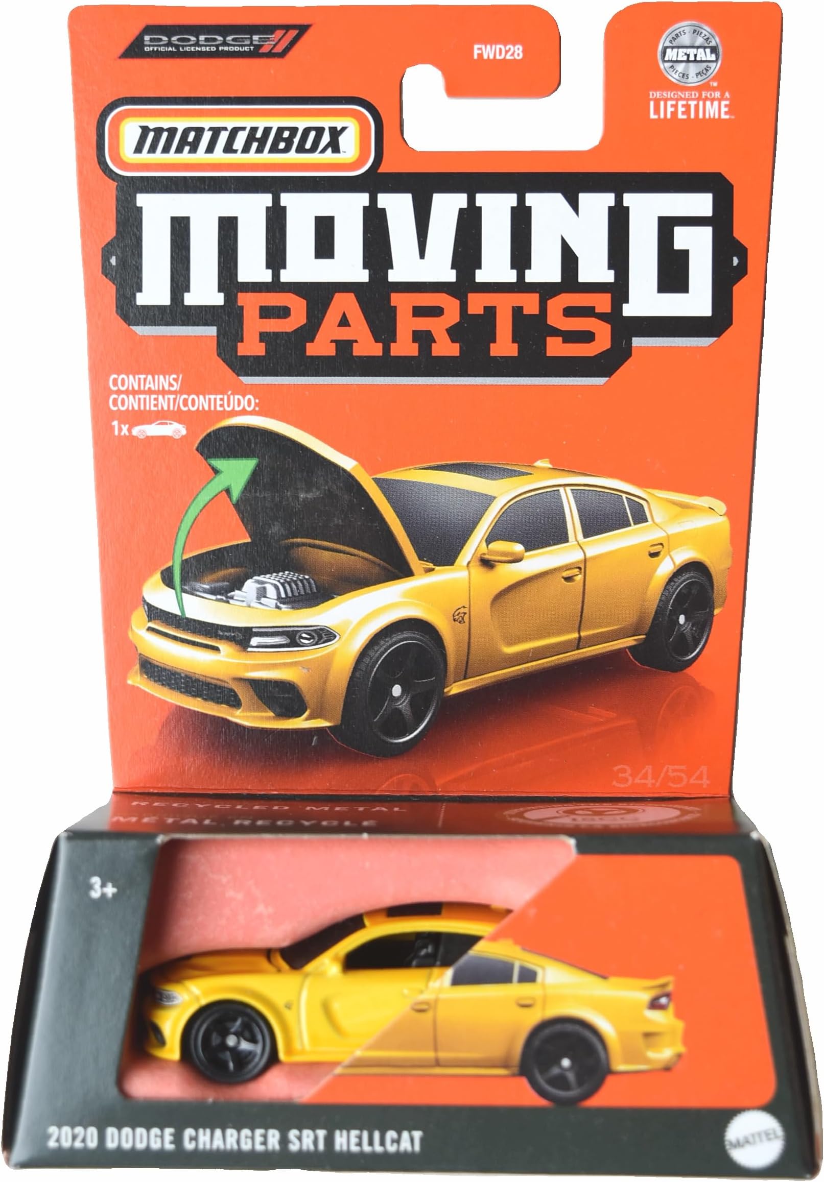2020 Dodge Charger SRT Hellcat, Moving Parts [Yellow]