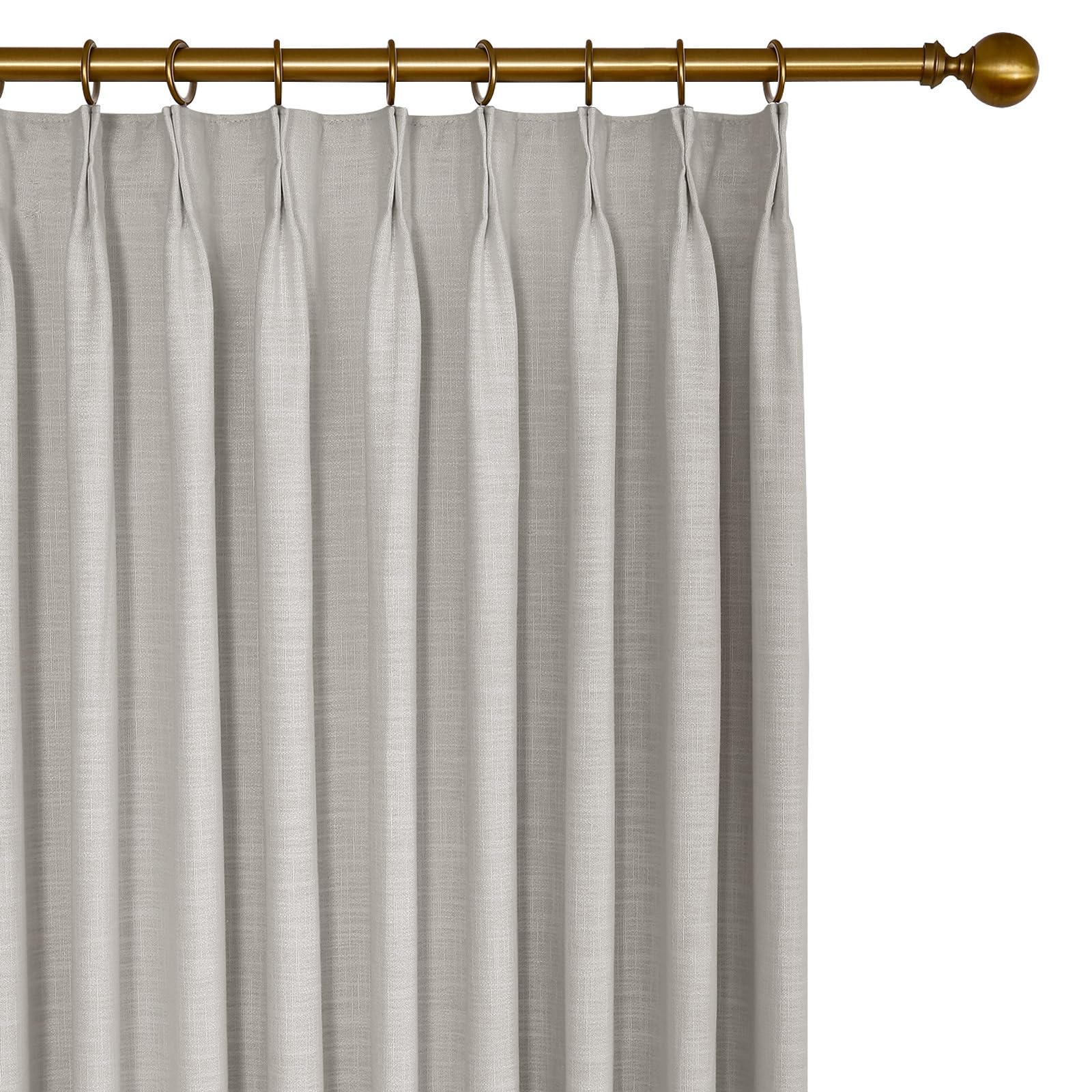 Cortinas opacas de lino gris claro de 84 pulgadas de largo, 100 % bloqueo de luz, tela texturizada para dormitorio y sala de estar, 72 pulgadas de ancho x 84 pulgadas de largo, 2 paneles, diseño