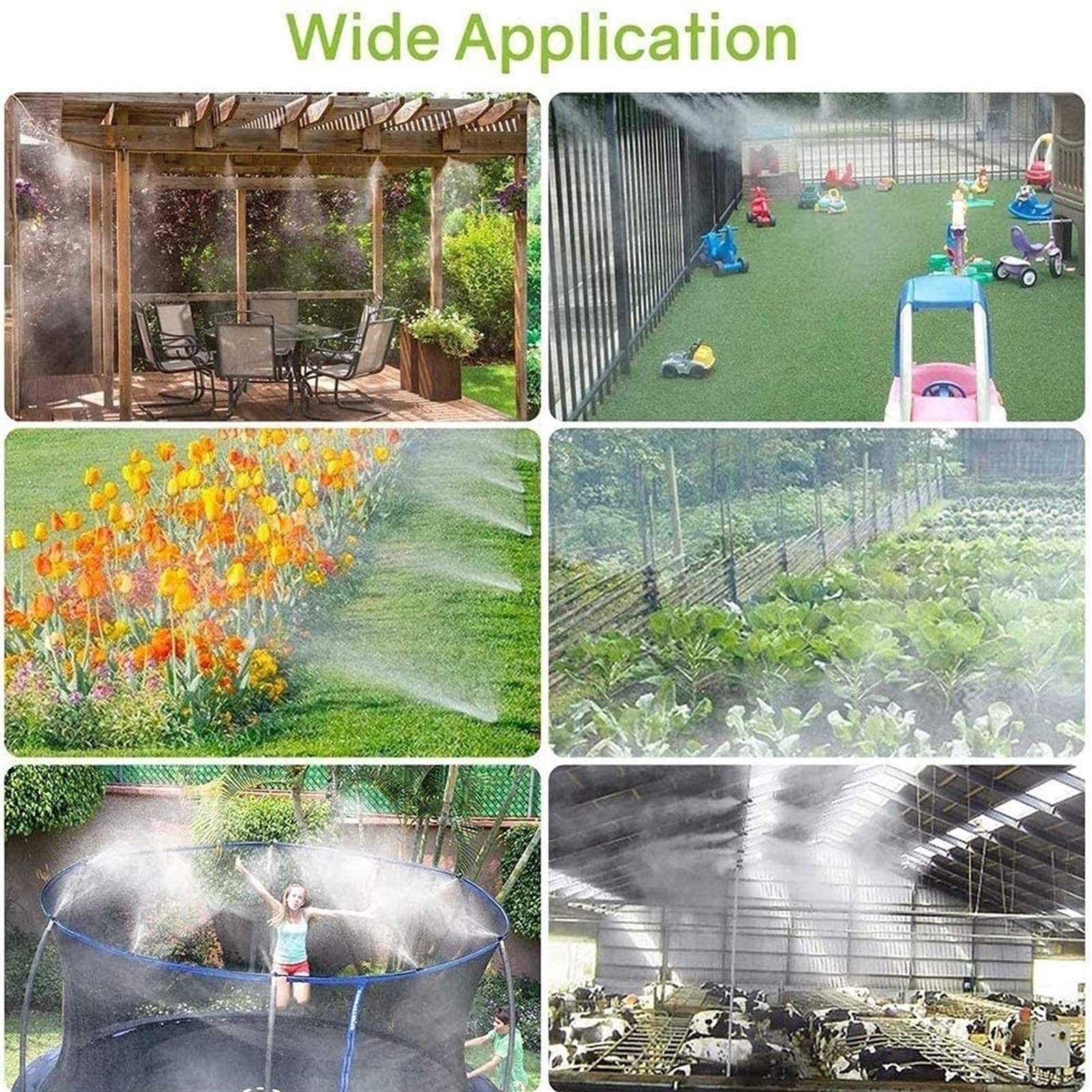 Cabezales de nebulización de conexión rápida de 6 mm, 30 boquillas de nebulización para sistema de refrigeración, boquillas de nebulización de agua, boquillas de rociado de latón para patio y jardín