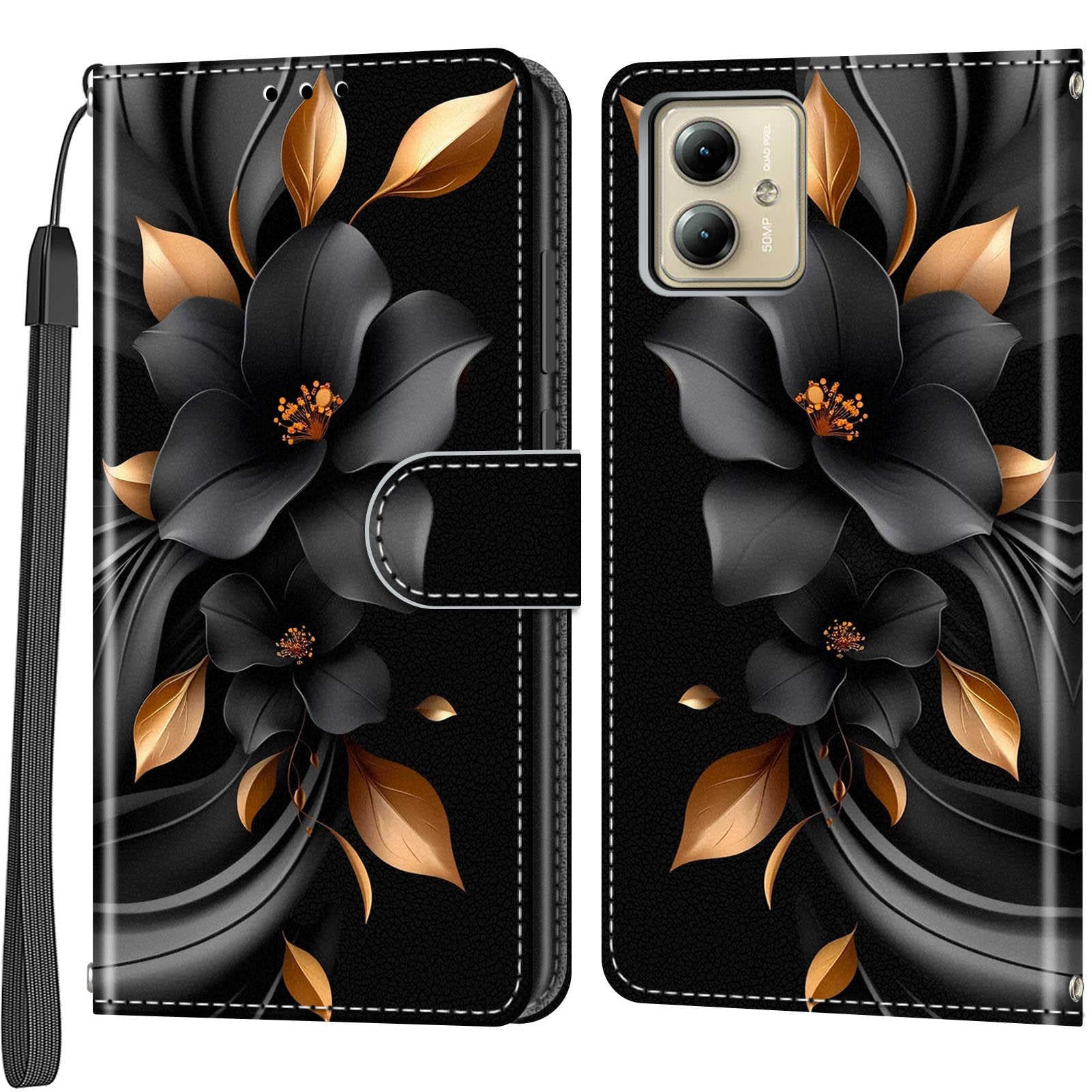 SalanheoWallet Case for Motorola Moto G14, with [Magnetic Closure] Flip Leather Protective Phone Case Compatible Motorola Moto G14