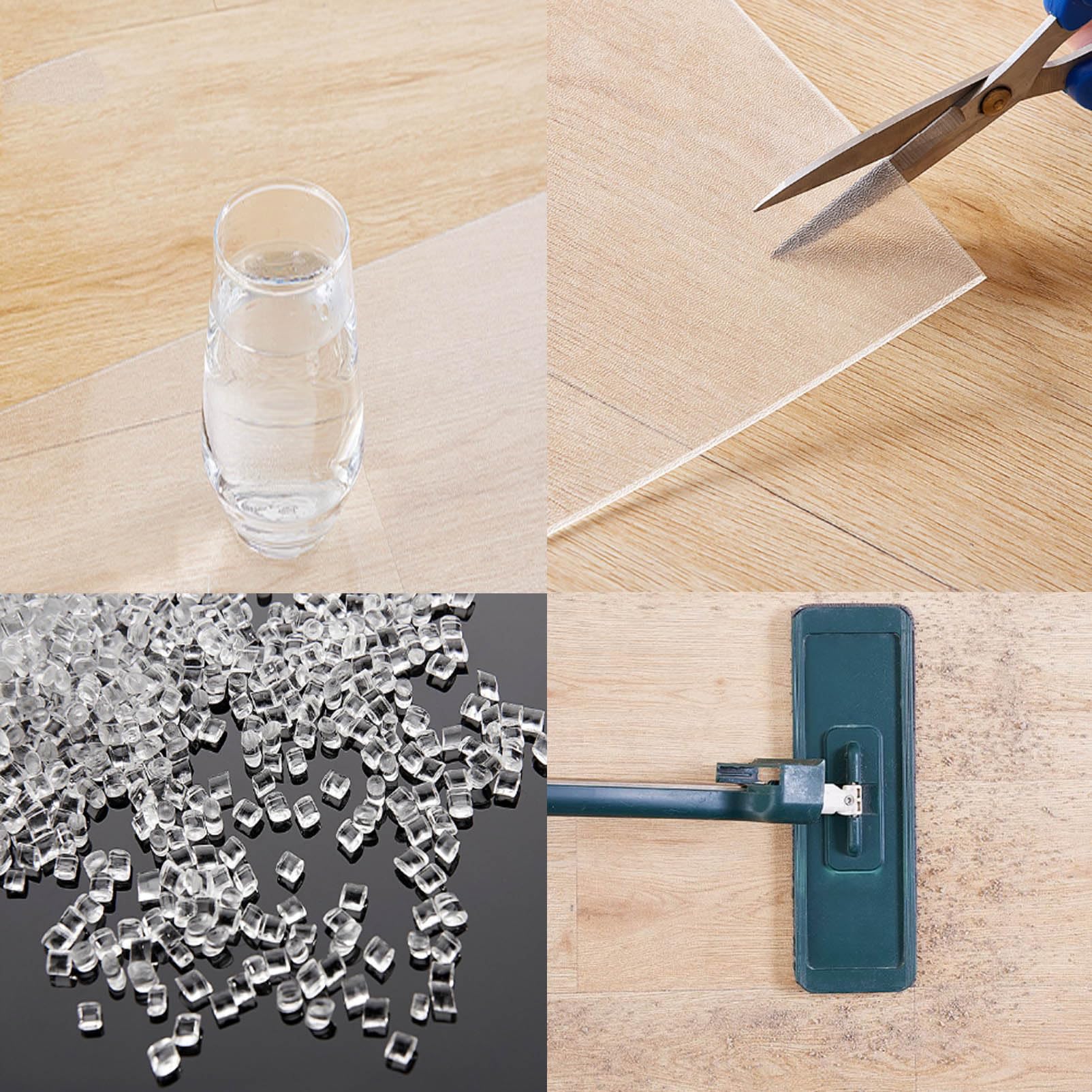 Tappetino rotondo in PVC trasparente, protezione per pavimenti duri, per ufficio, scrivania, sala da pranzo, superficie antiscivolo satinata, 50 cm, protezione durevole per pavimenti in legno