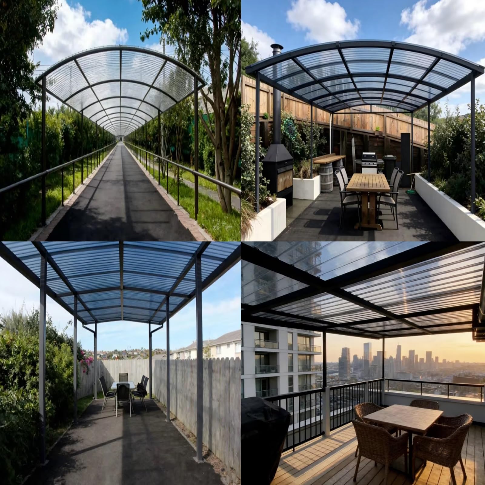 Lámina Techo Policarbonato Transparente para Pérgola Toldo Carport Refugio Invernadero Cobertizo 1PCS Multiuso Exterior y Terraza(0.9x1.2m (35x47in))