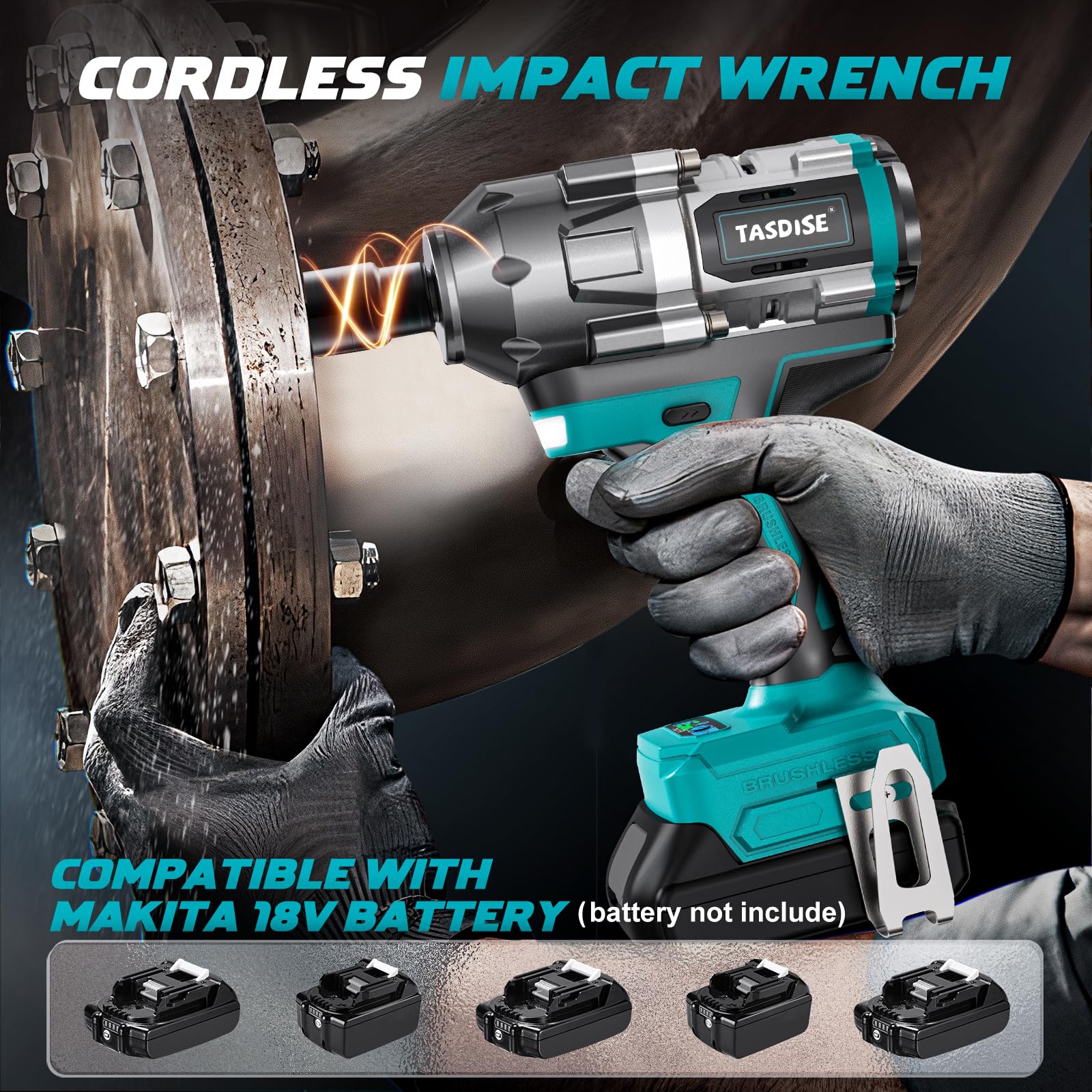 Industrial Grade 18V Rechargeable Electric Wrench Cordless Torque Impact Wrench