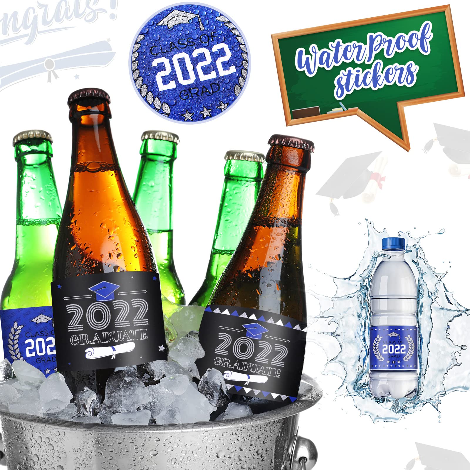 Buy 50 Pcs Graduation Labels Stickers Water Bottle Wrapper Labels Decal