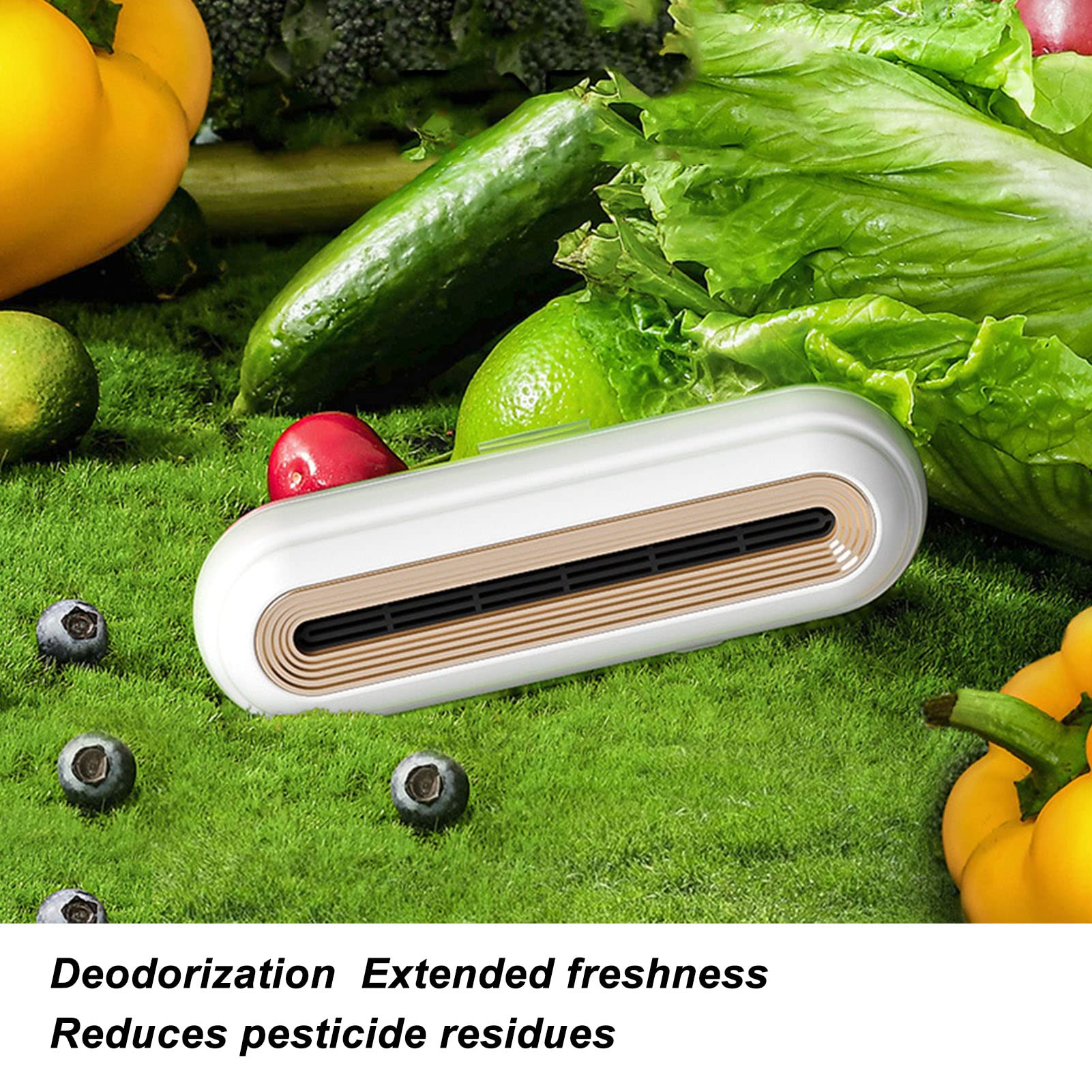 Focket Deodorante per frigorifero, design antigelo ricaricabile tramite USB Elimina odori per frigorifero Circolazione di ioni negativi riutilizzabile Mini deodorante per frigorifero USB