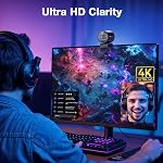EMEET S600 4K Webcam with Tripod for Streaming - 1/2.5'' Sensor, PDAF Autofocus, 1080P@60FPS, 2 Noise Reduction Mics, Built-in Privacy Cover, 73° FOV, Streaming Webcam for Product/Game/Beauty