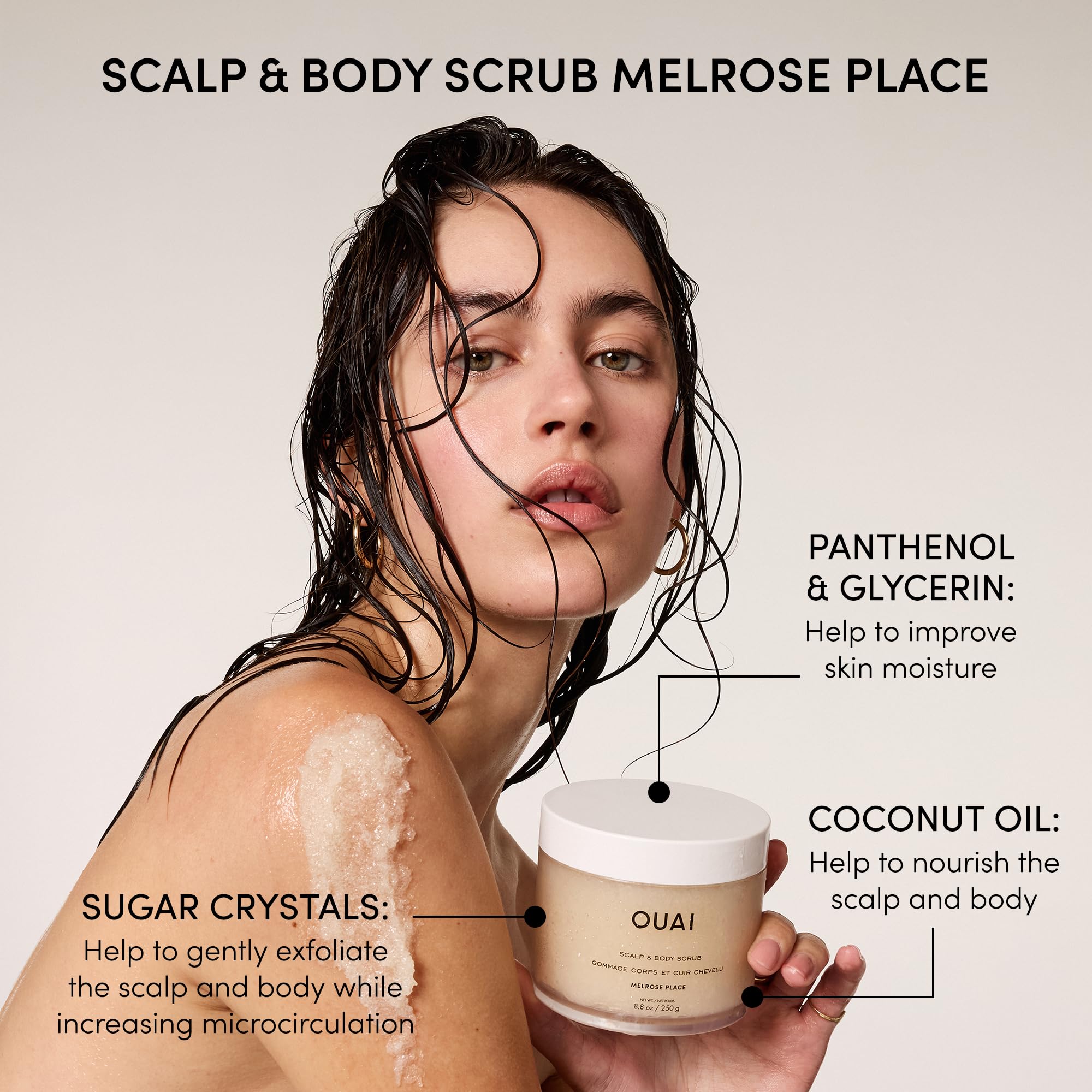 OUAI Scrub It All A-OUAI Holiday Hair Care Kit - Clarifying Shampoo & Exfoliating Body Scrub Duo - Hair Care Set with Detox Shampoo & Travel Size Body Scrub (2 Count)