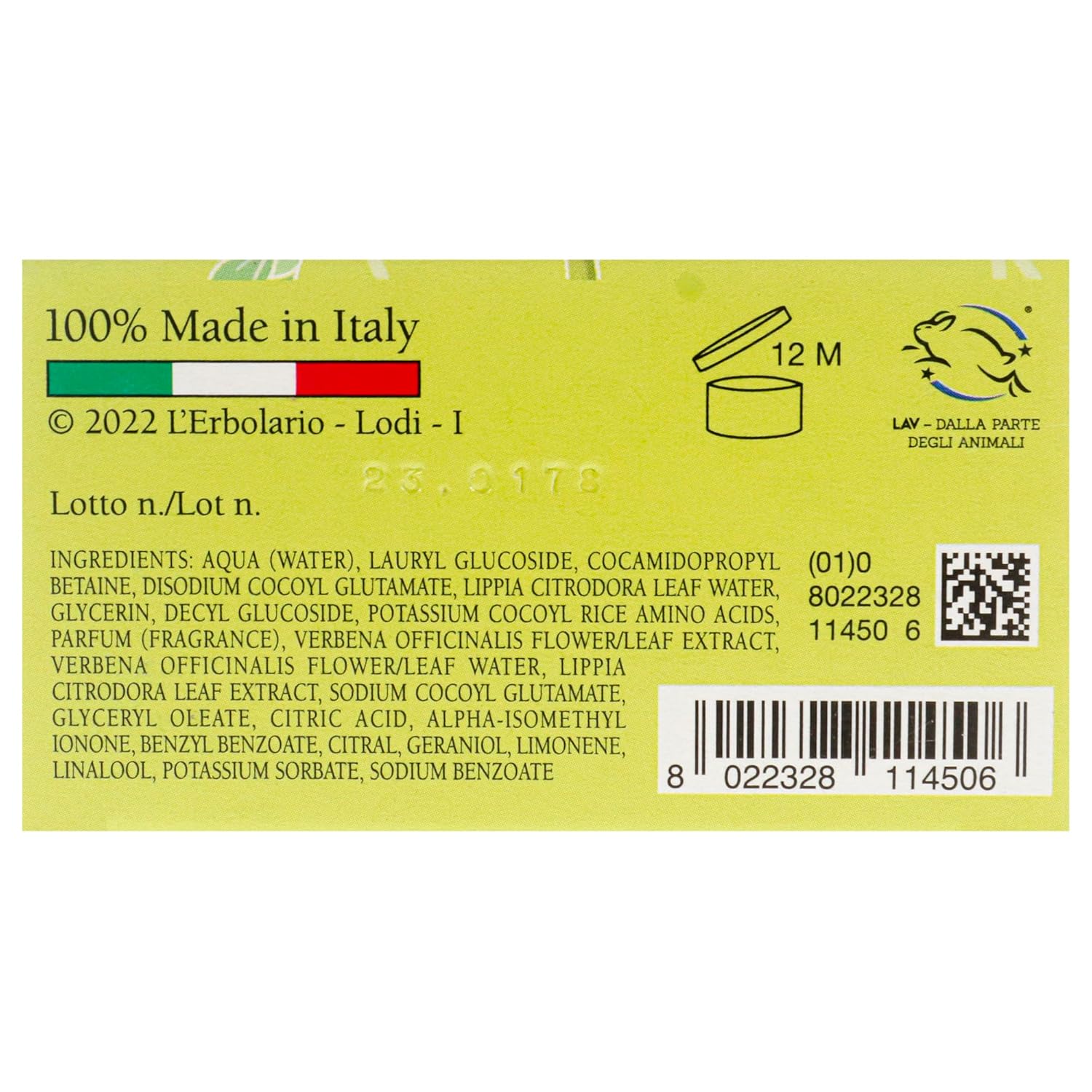 L'Erbolario Shower Gel – Toning and Revitalizing Body Soap with Citrus Floral Scent – Refreshing Body Wash for All Skin Types – Verbena - 8.4 oz - Image 5