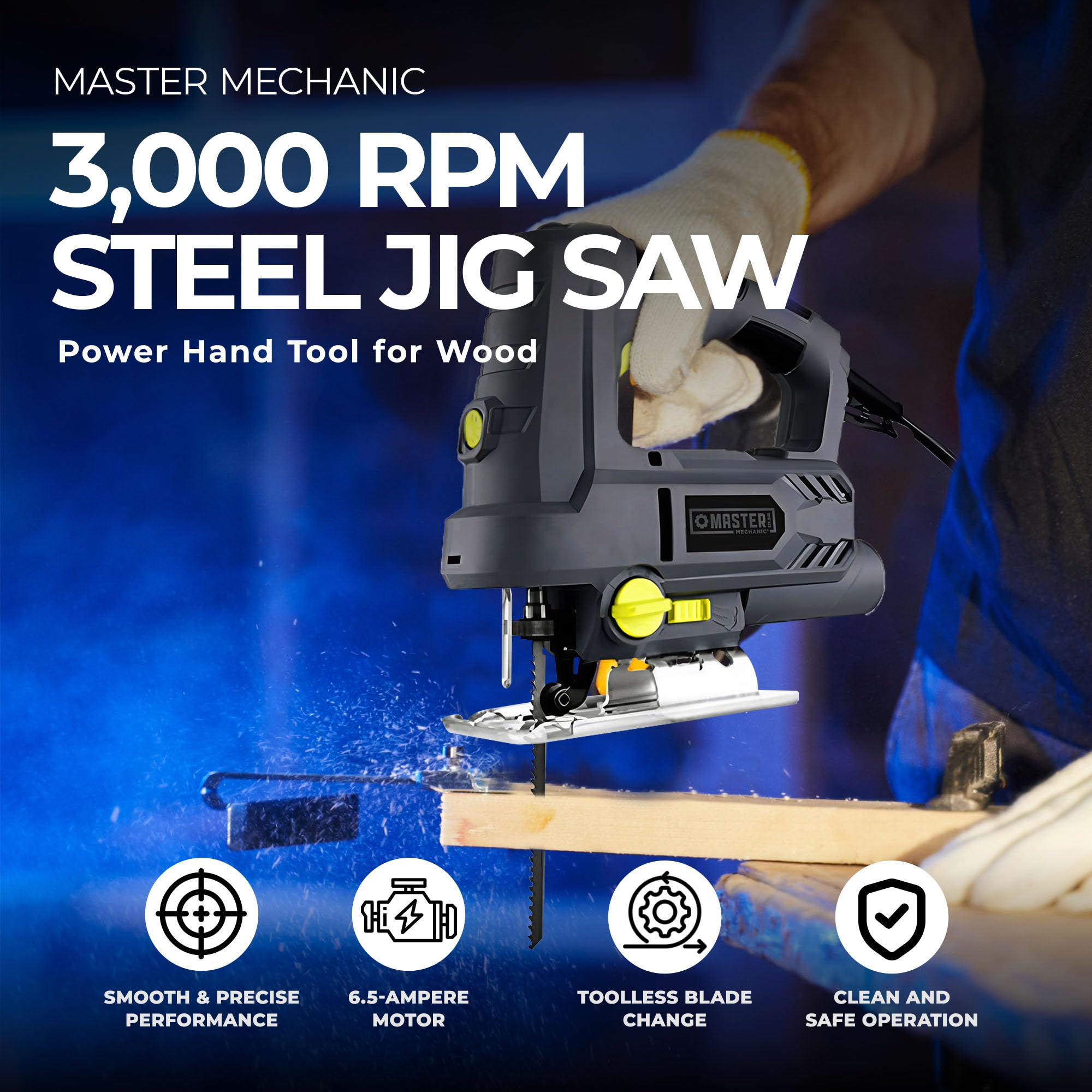 (未使用･未開封品)　ジグソーマン 60wa65s Amazon | Master Mechanic 6.5Amp 3000RPM スチールベース