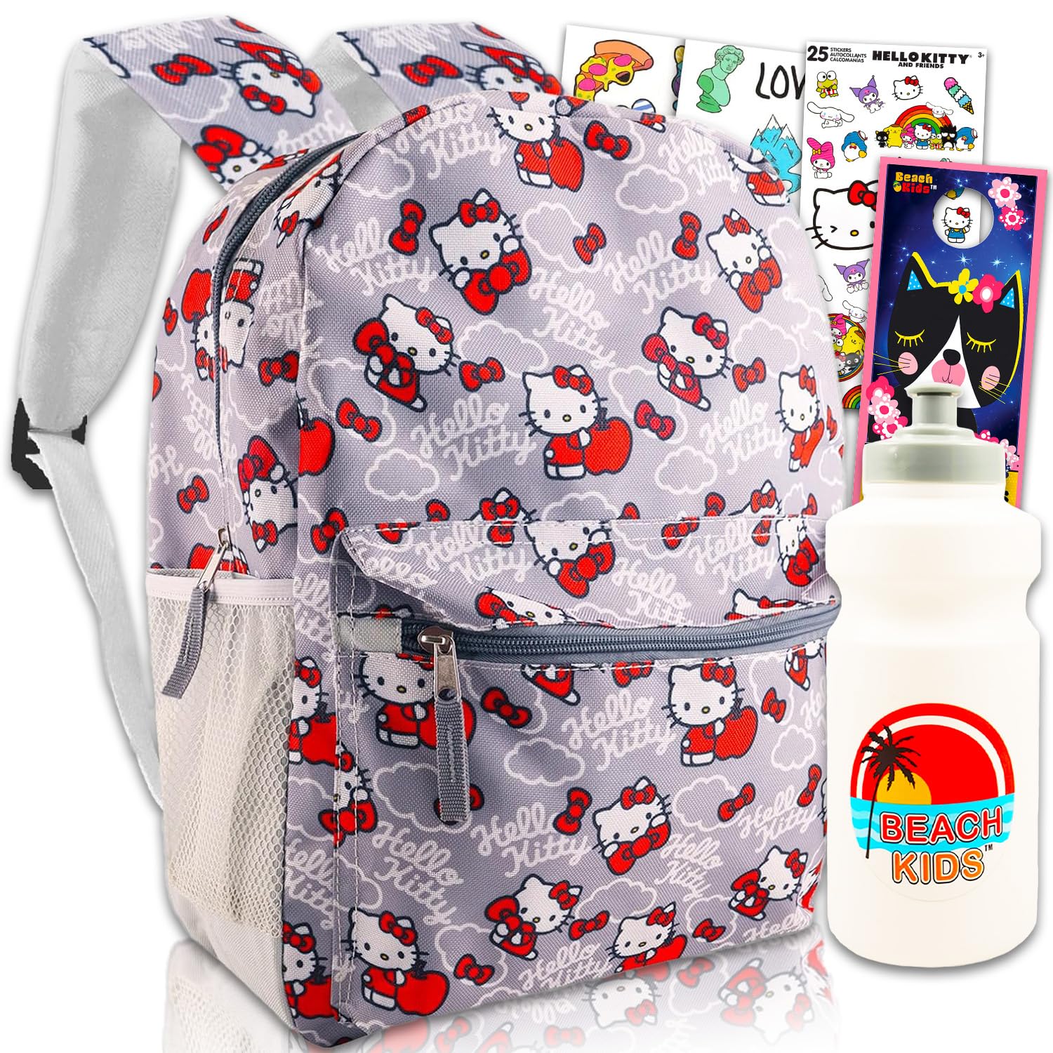 Hello Kitty Backpack Set - Hello Kitty School Bag, Tattoos, Water Bottle & More | Hello Kitty School Supplies