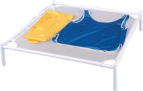 Household Essentials 04004 Estante de secado de malla apilable para ropa de cama color blanco