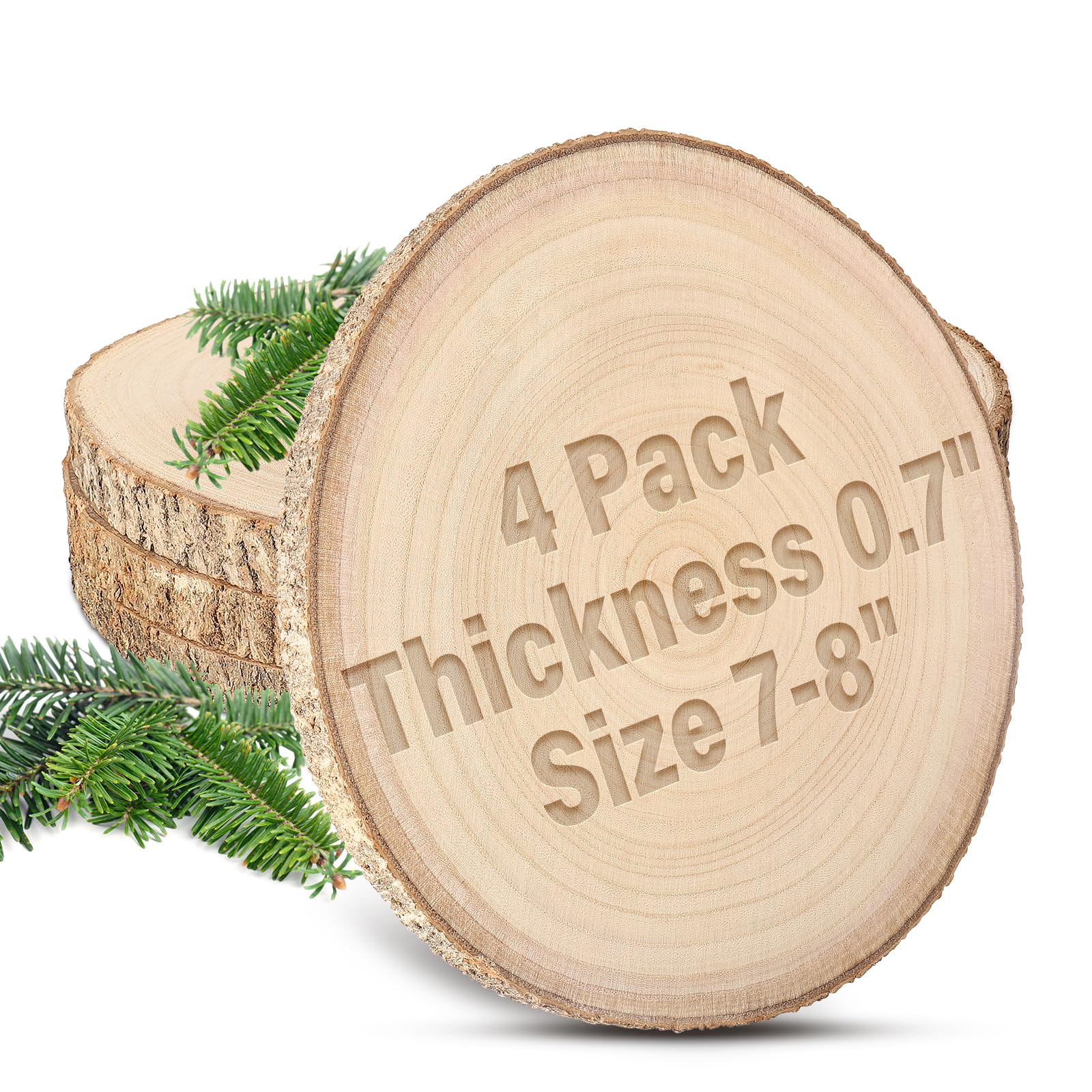 Photo 1 of 12pcs Wood Slices for Centerpieces 7-8inchs-Christmas Rustic Wood Circles Wedding Table Decor-Unfinished Baby Shower Wood Rounds for DIY Crafts
