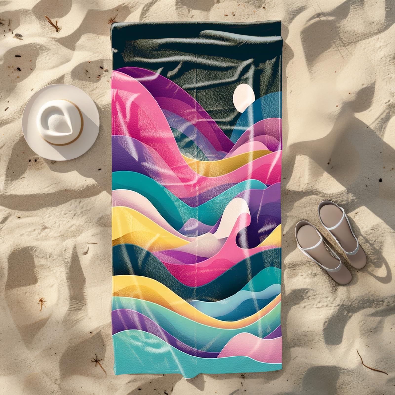 Telo Mare Microfibra Grande 200X200 Verde Nero Astratto Telo da Mare Matrimoniale Xxl,Ad Asciugatura Rapida, Telo Bagno Senza Sabbia,Spiaggia, Campeggio, Escursionismo, Picnic