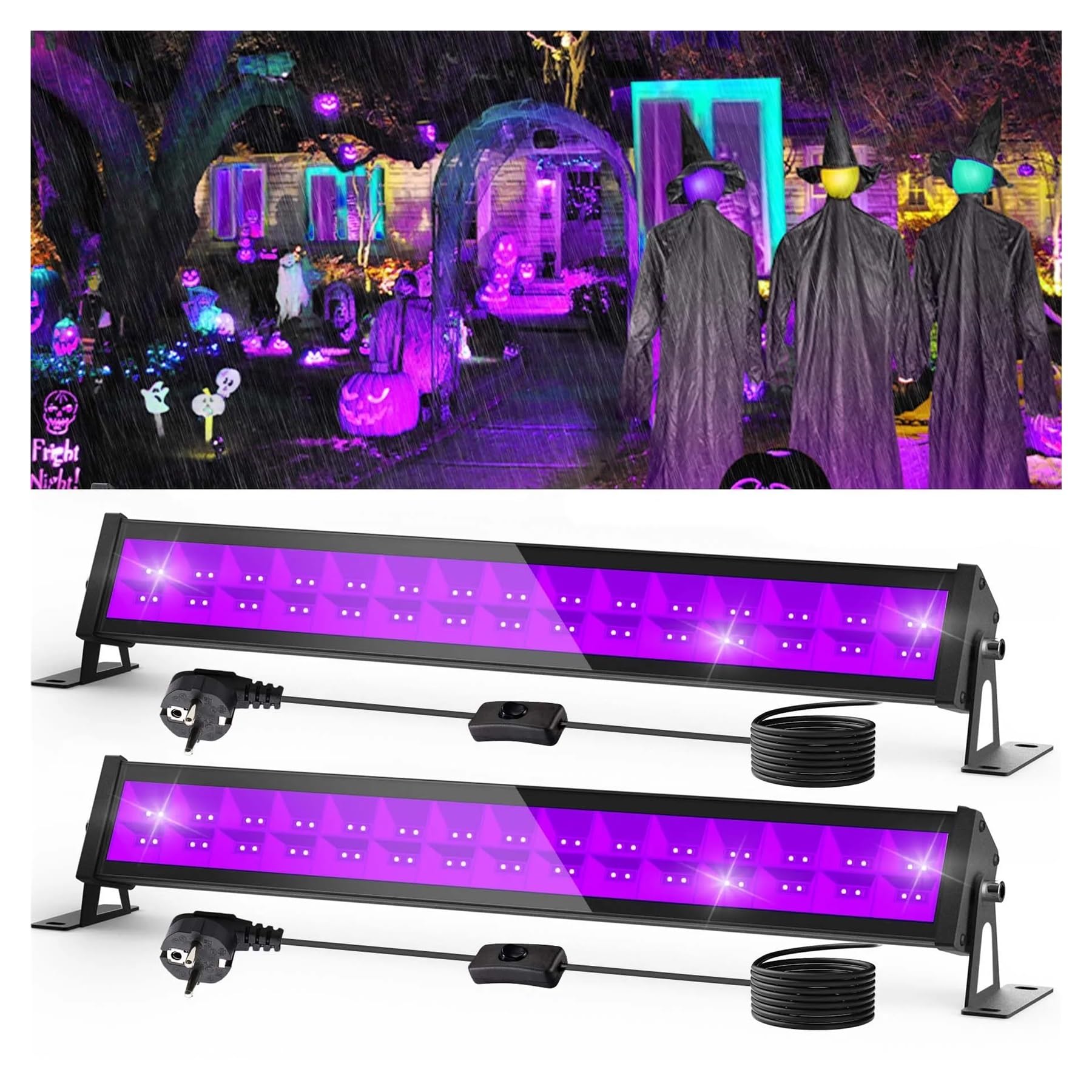 1/2 Stück UV-Flutlicht 385-405 nm Fluoreszierendes Leuchten Ultraviolettes Schwarzlicht 36/72 W Partybühne Disco LED-Hintergrundbeleuchtung for Bar DJ Weit verbreitet(36W 1pc)