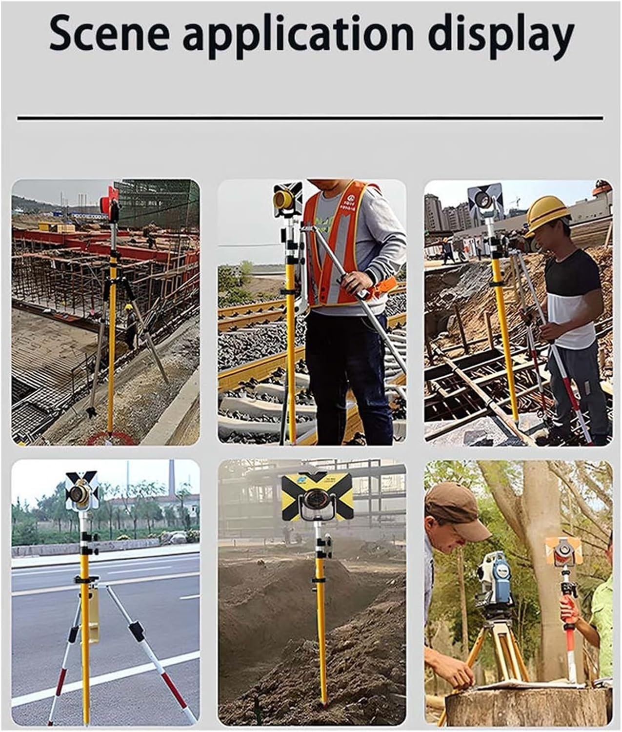 Aluminum Distance Measuring Rod 2.15m 3.25m 5.1m Prism Rod Total Station Parts And Accessories Professional Measuring Equipment(5.1M)