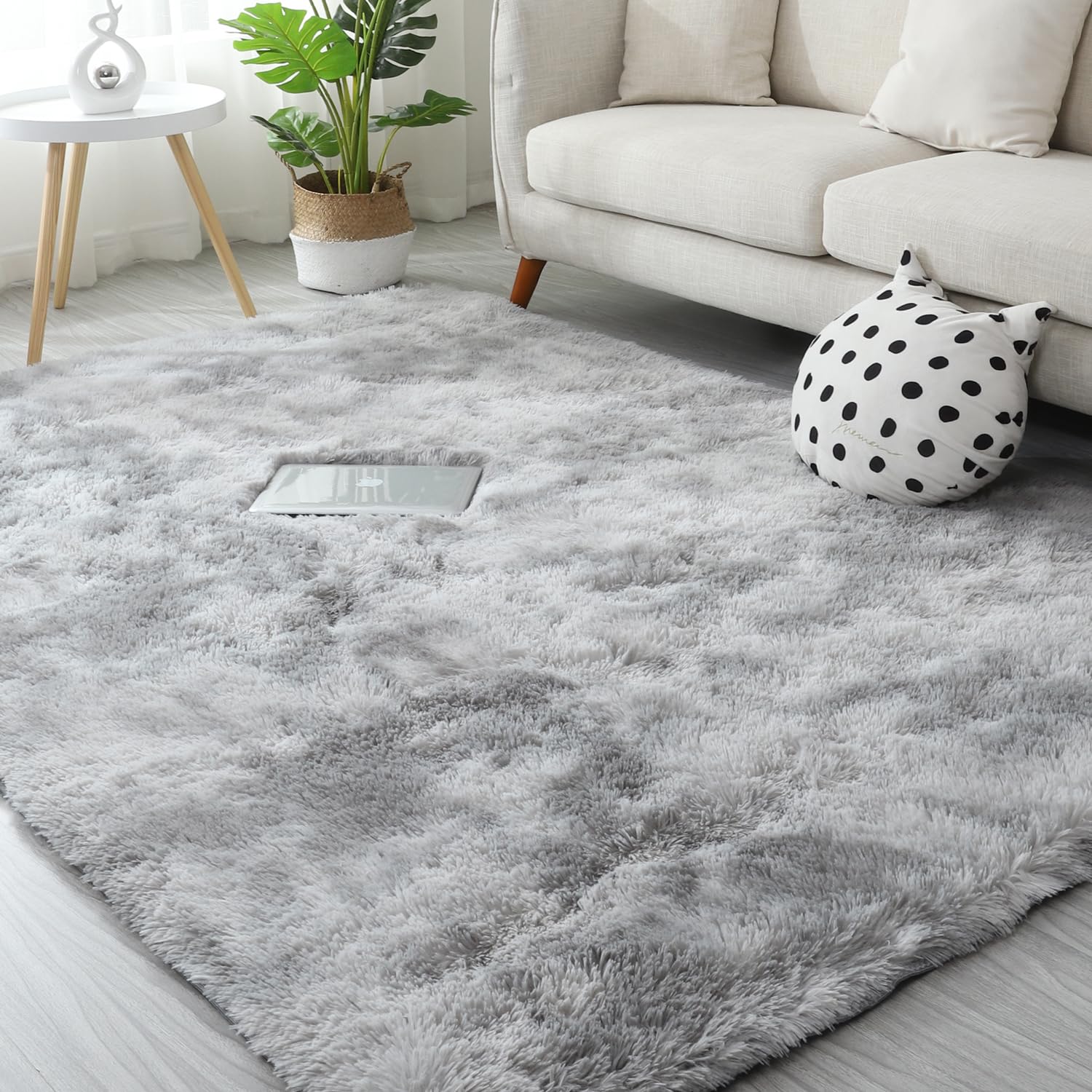 Sponsored Ad – Grey Rugs Living Room 120x160cm Super Soft Fluffy Area Rugs for Bedroom Shaggy Anti-Skid Comfortable Large Rugs Indoor Modern Home Decor Floor Carpet -(Tie-dye)