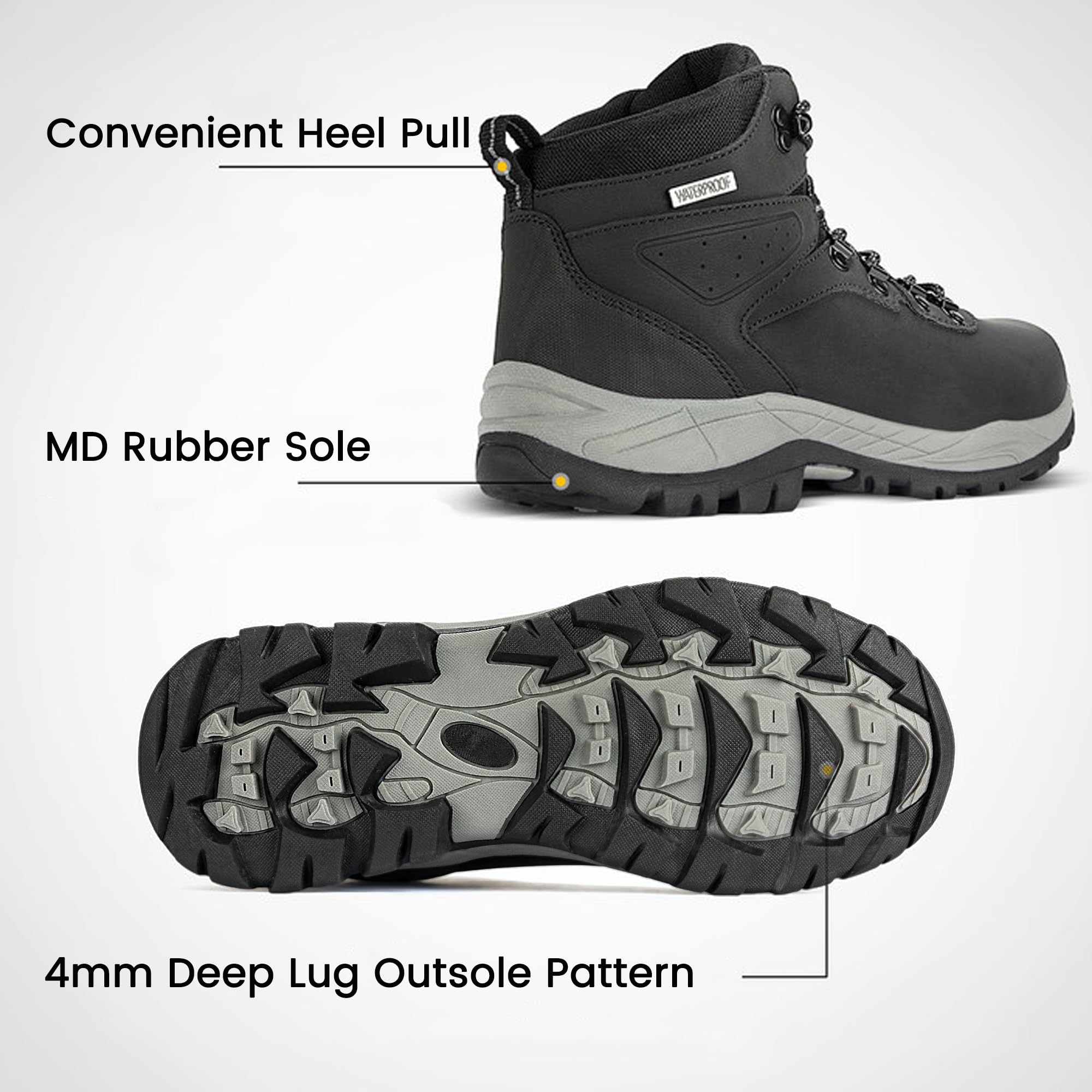 CC-Los Bottes Randonnée Femme Imperméables Antidérapantes EU35.5-41.5 | Semelle Caoutchouc Antidérapante, Tige Respirante, Imperméable, Résistant À L’usure, Adapté Randonnée Montagne Tous Terrains
