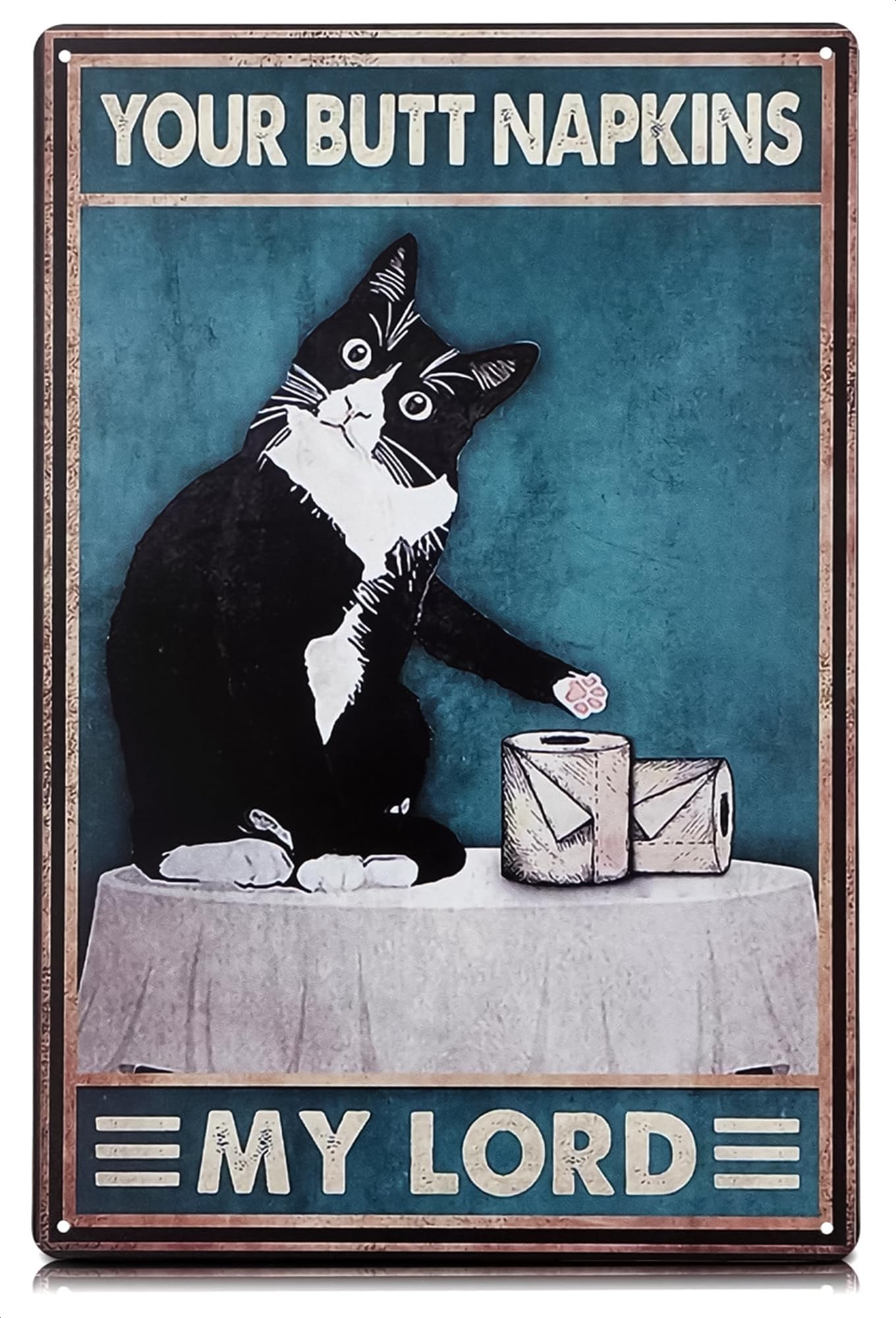 Panneau salle de bain chat rigolo pour créer une ambiance décoration toilettes vintage unique