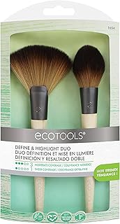 EcoTools Define & Highlight Duo, Makeup Brush Set for Powder, Bronzer, & Highlighter
