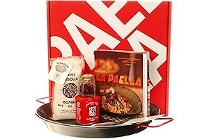 14-Inch Carbon Steel Pan Paella Kit with Tools and Spices