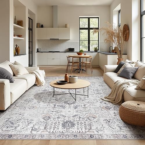 jinchan Area Rug 9x12 Washable Living Room Rug Vintage Indoor