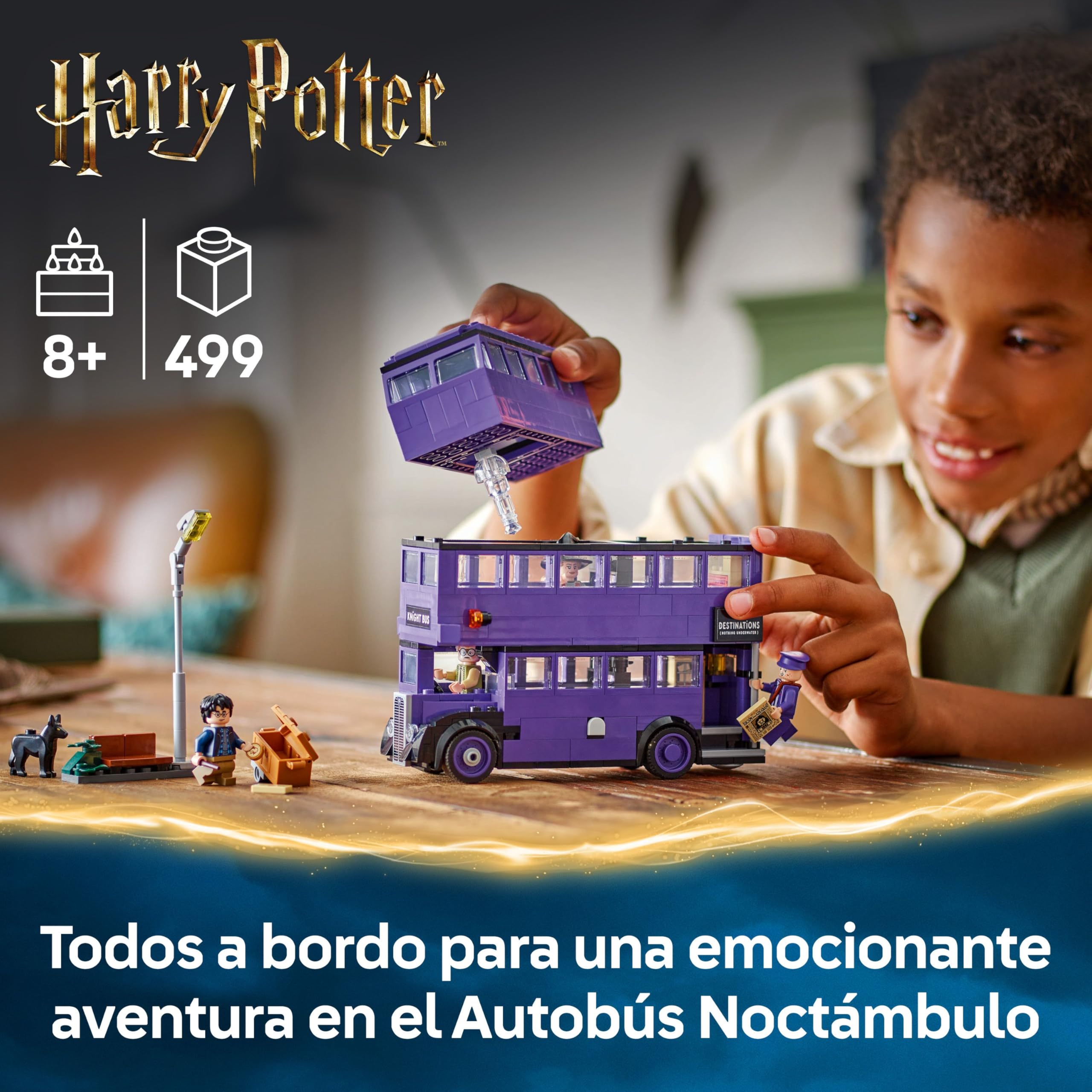 LEGO Harry Potter Aventura en el Autobús Noctámbulo de Juguete con 5 Minifiguras Coleccionables y Accesorios Inc. Varitas -Regalo de El Prisionero de Azkaban para Niñas y Niños de 8+ Años 76446