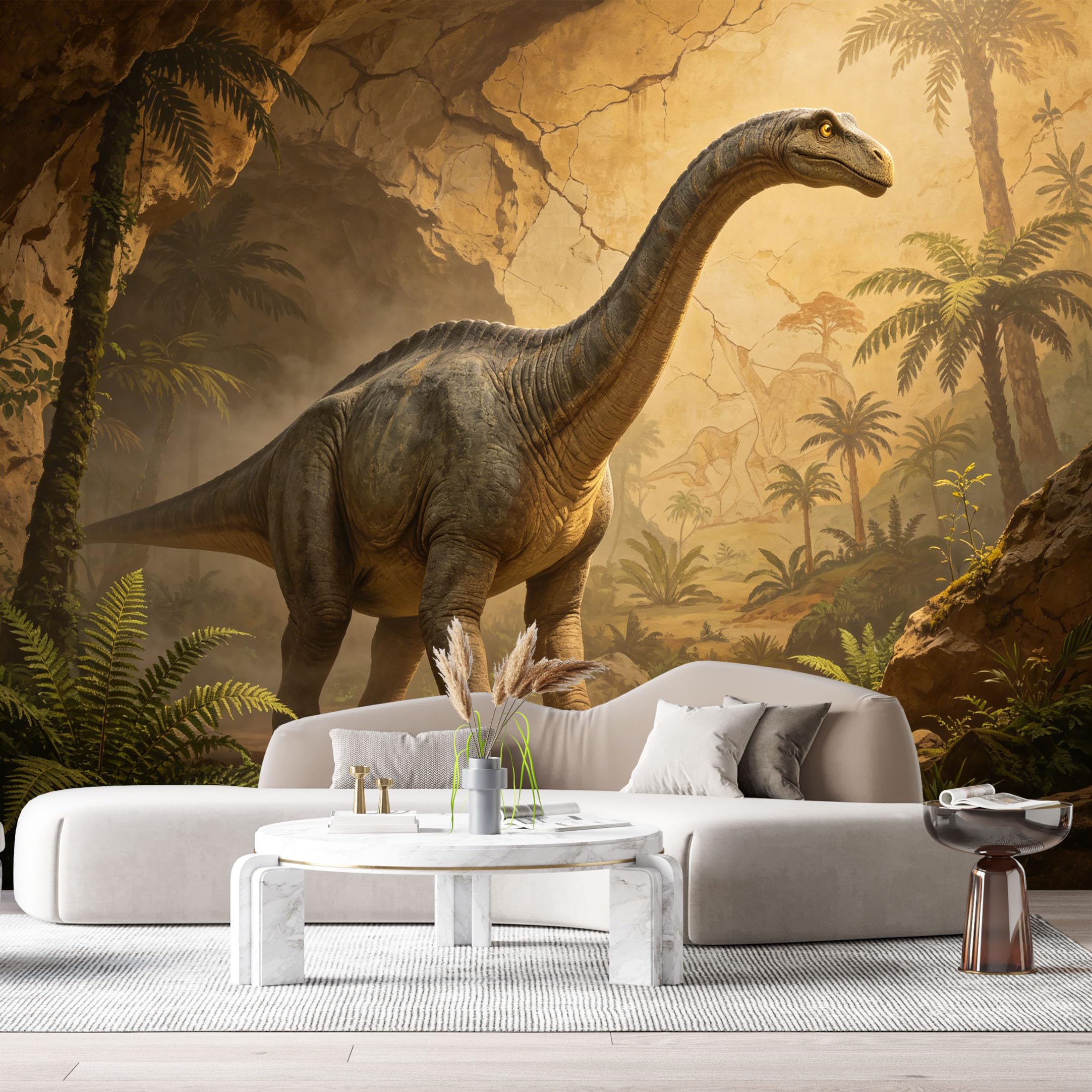 Custom Size Wall Mural Prehistoric Dinosaur Jungle Landscape 3D Realistic Textured SelfAdhesive Art Prints Removable Large Wallpaper Boy Bedroom Esports Room Game Room Tenant Room Studio