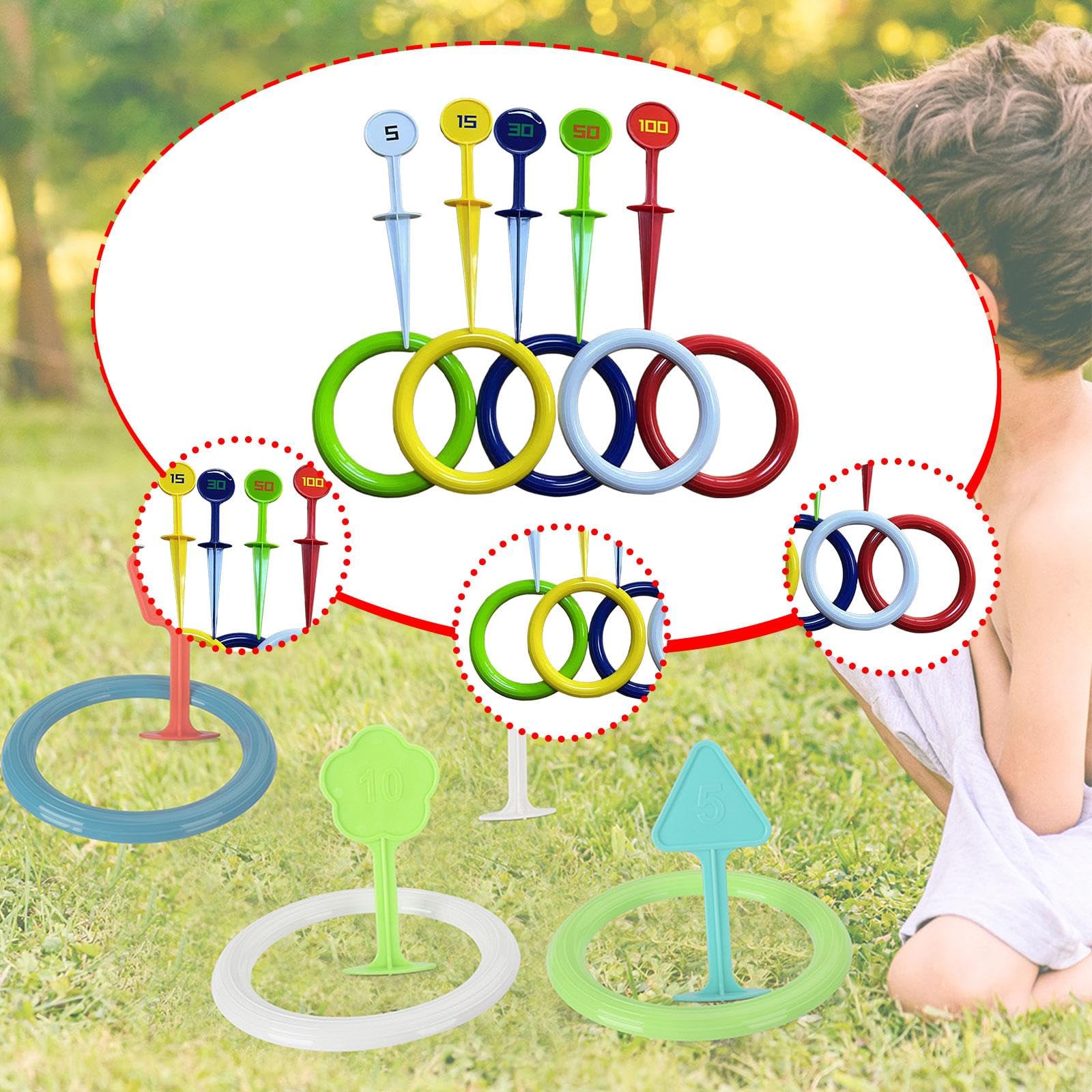 Jeu de lancer d'anneaux pour enfants, jeu de lancer d'anneaux et de piquets, jouet éducatif interactif, puzzle pour fournitures de fête en