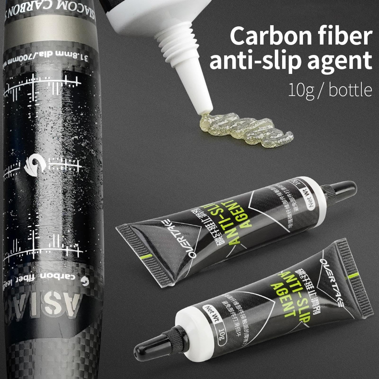 Pasta di carbonio - Agente antiscivolo in fibra di carbonio | Grasso ad attrito aumentato efficace | Pasta per attrito al carbonio | Grasso al carbonio per sedili di biciclette da mountain