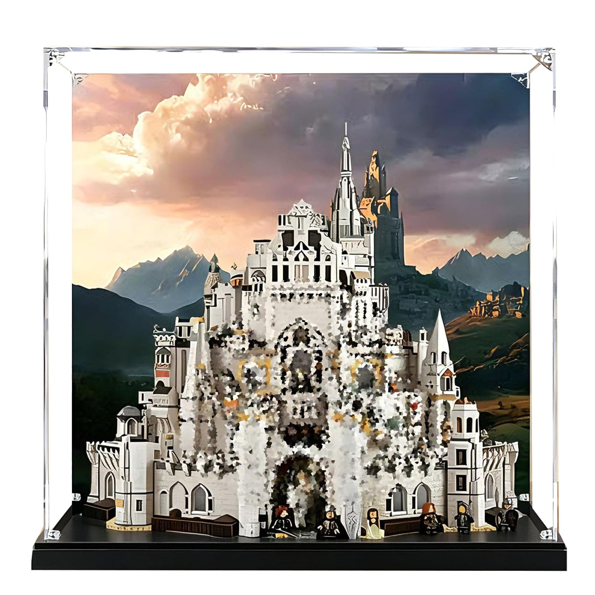 Acrylic Display Case for Le-go 11377 White Tower Castle Model (Background C)