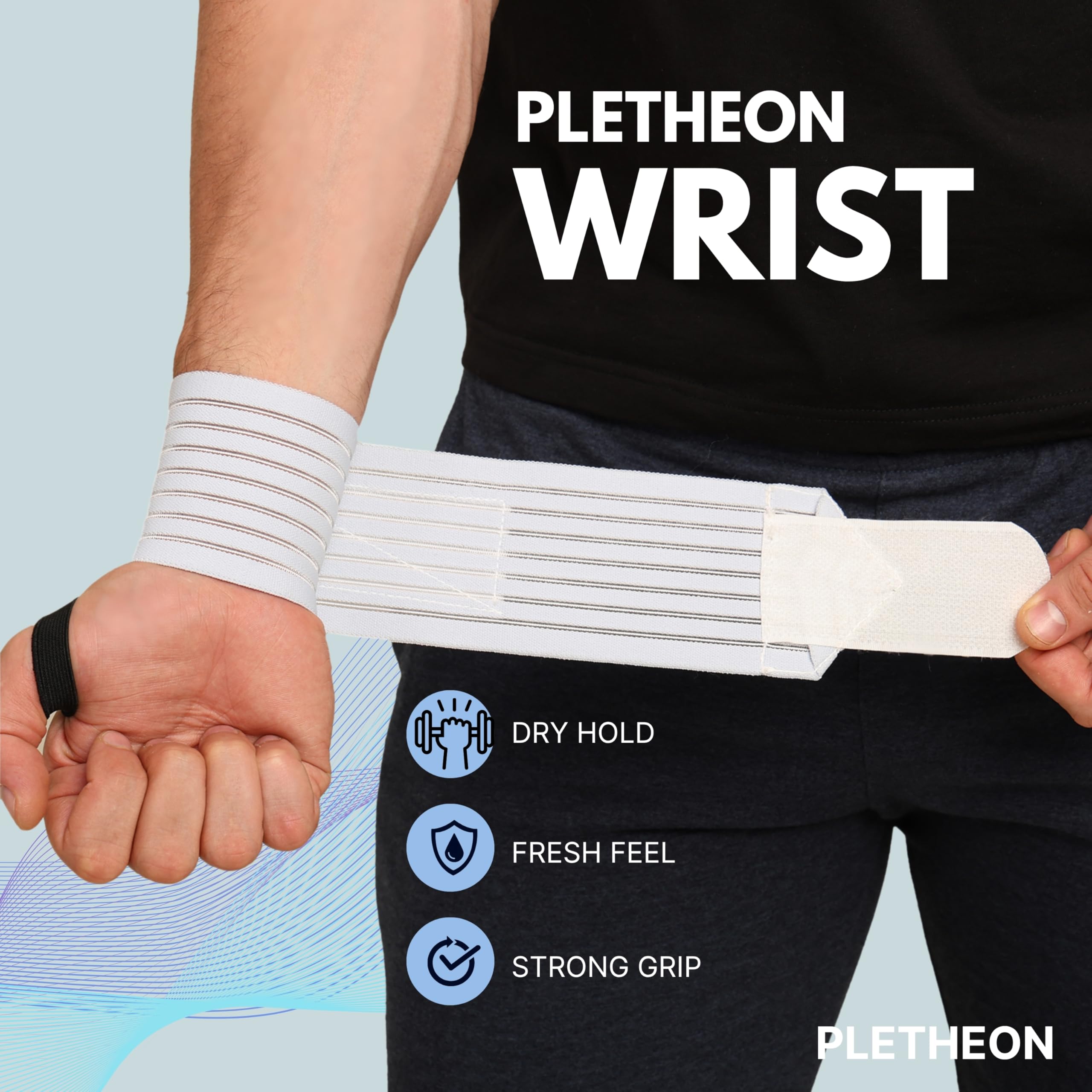 PLETHEON Wrist Support Band for Gym, Workout & Weightlifting | Adjustable Wrist Strap for Men & Women | Pain Relief & Wrist Stability for Fitness & Sports (VENTILATED WHITE) - Image 4 thumbnail