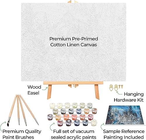 Miniatura 2 de Ledgebay Kit de pintura por números para adultos, lienzo enmarcado para principiantes a avanzados, kit de pintura por números, incluye juego de