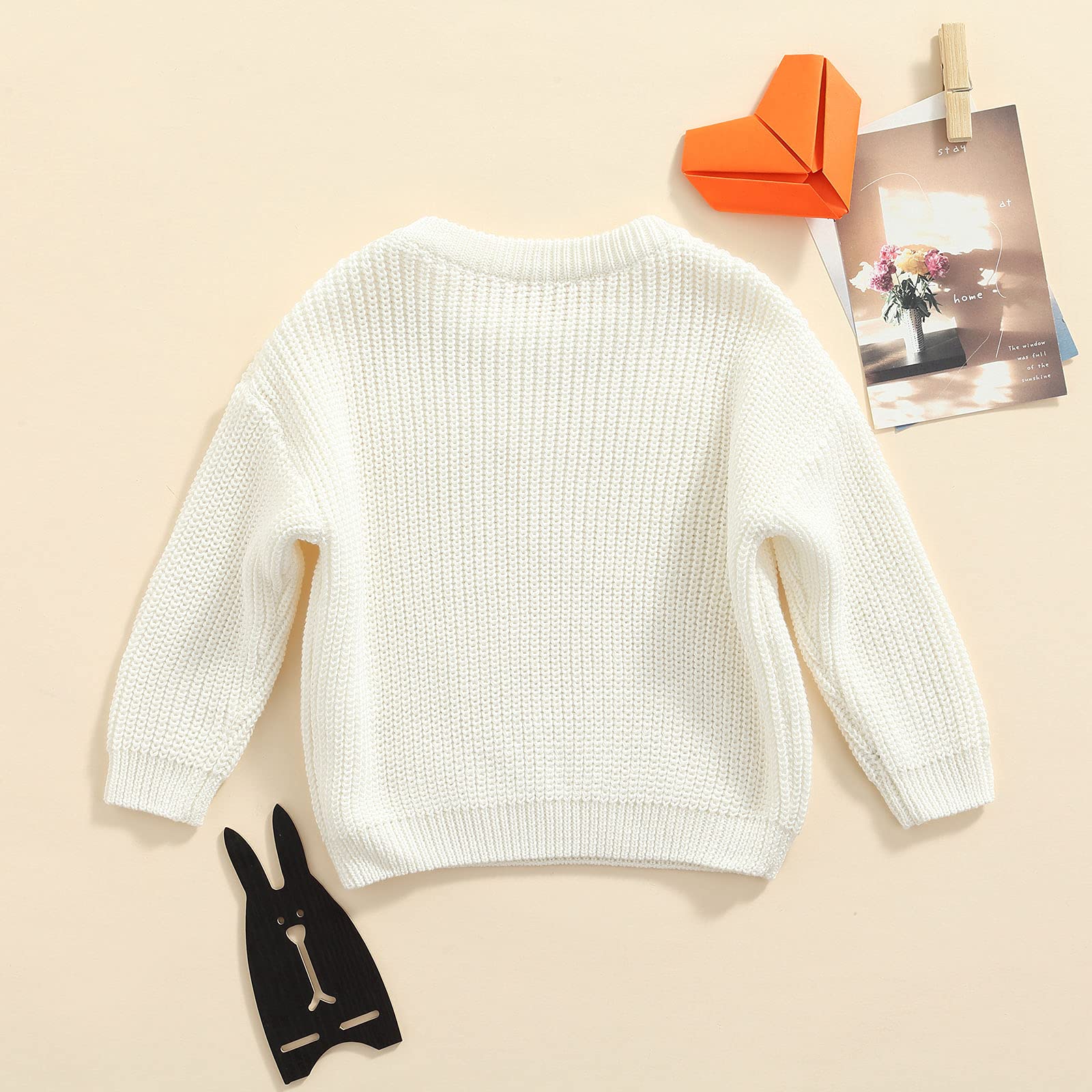 Baby Oversized Knitted Jumper Girls Boys Winter Ribbed Knit Sweater Chunky Pullover Long Sleeve Knitwear Top Soft Unisex Toddler Baby Clothes Autumn Outwear — view 3