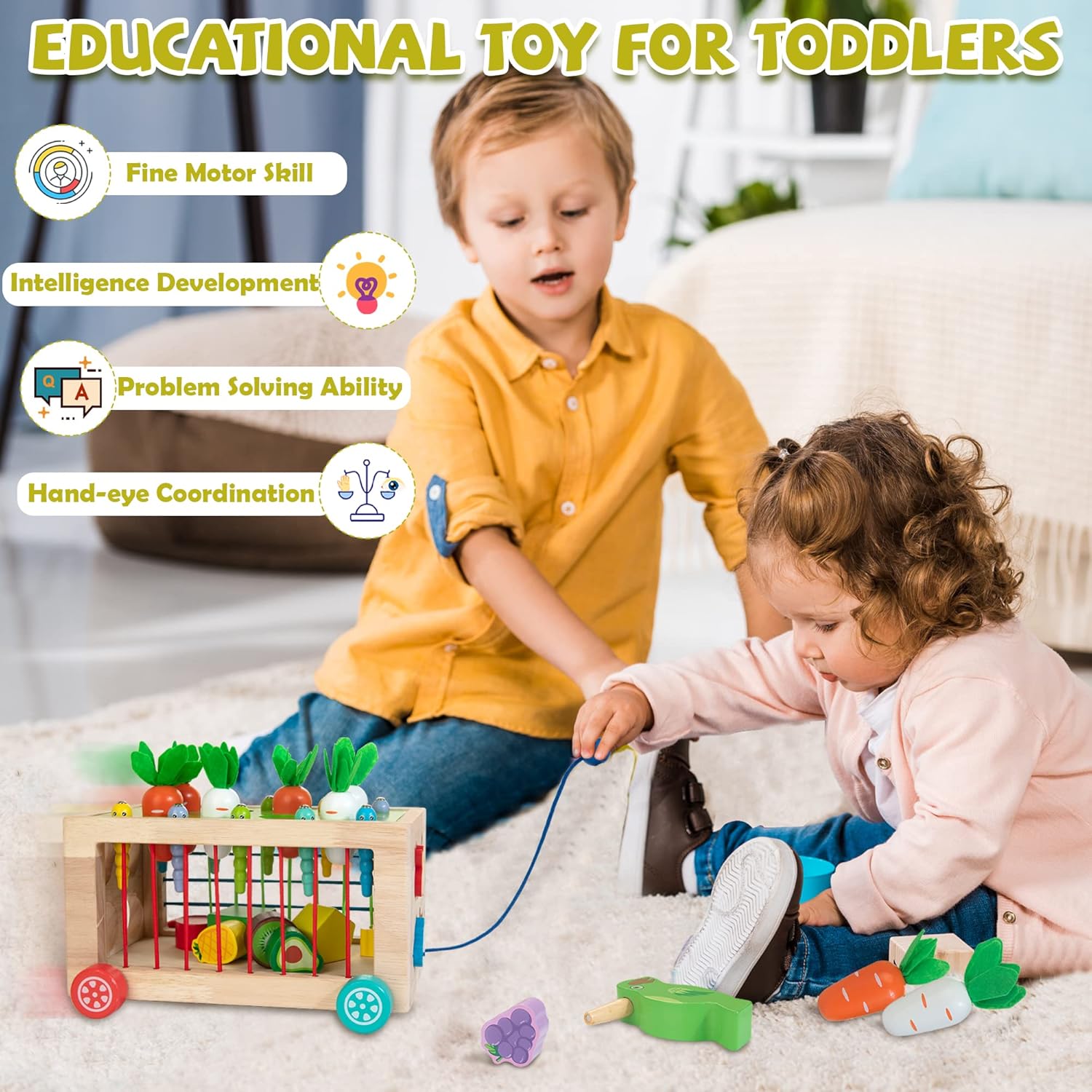 Winique Montessori Toys for 1 Year Old Carrot Harvest Game Learning Education Toys for Kids 1 2 3 4 Shape Sorter Fine Motor Skills Toys for Baby Boys Girls Toddler Activities 7 81JyQMnKOSL. AC SL1500