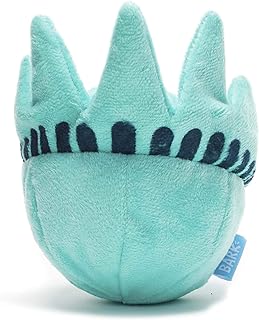 BarkBox Dog Squeak Toys | 2-in-1 Interactive Toys for Chewers | Durable Tug and Fetch Toys | Stuffed Plush Toys and Balls for Small/Medium/Large Dogs | Lady Liberty Ball (Medium/Large)