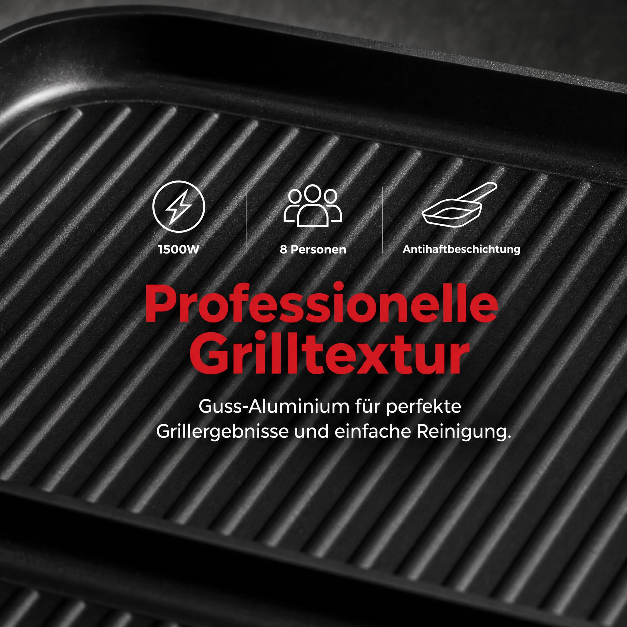 Trisa Raclette Supreme 8 Grill, 1500W, 8 Pfännchen, Guss-Aluminium Platte | 8 Antihaft-Pfännchen & Spachtel, Guss-Aluminium Grillplatte, 1500W, Stufenloser Temperaturregler