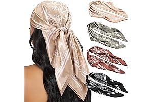 4PCS Silky Head Scarf for Women