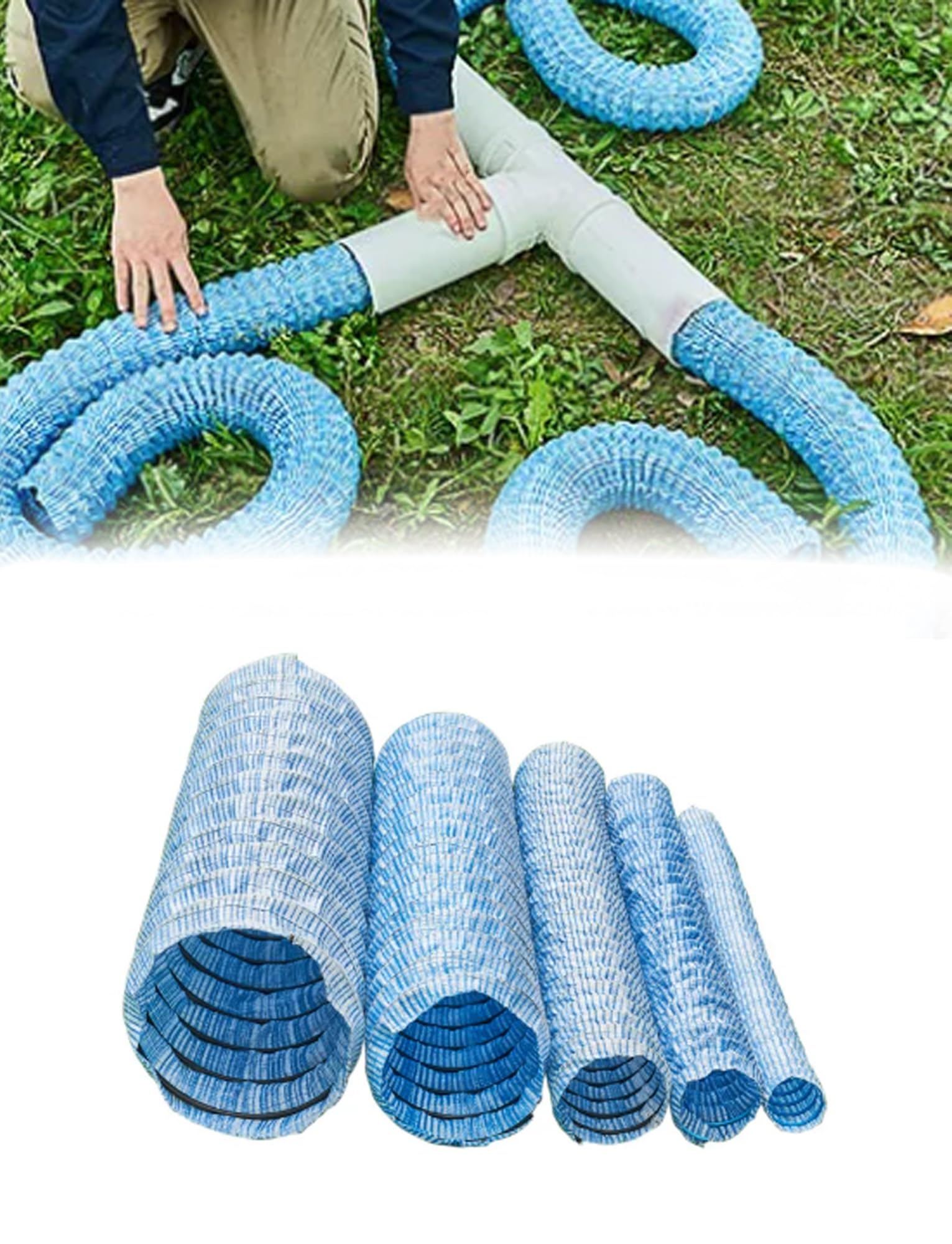 Tuyau drainant flexible perméable 80mm - Tube drainage ondulé perforé