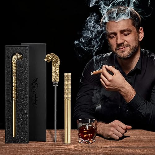 Miniatura 6 de Scotte Herramienta de refuerzo de extracción de cigarros vintage, aguja de precisión de acero inoxidable para puros de todos los tamaños