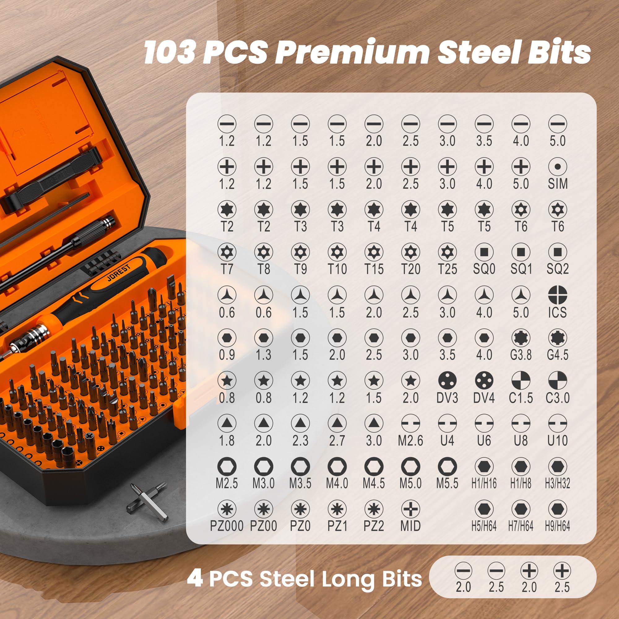 JOREST 117-in-1 precisie-schroevendraaierset, gereedschapsgeschenken voor mannen, mini-reparatiegereedschapset met torx-triwingbits, reparatie voor computer, MacBook, laptop, pc, RC, PS5, iPhone